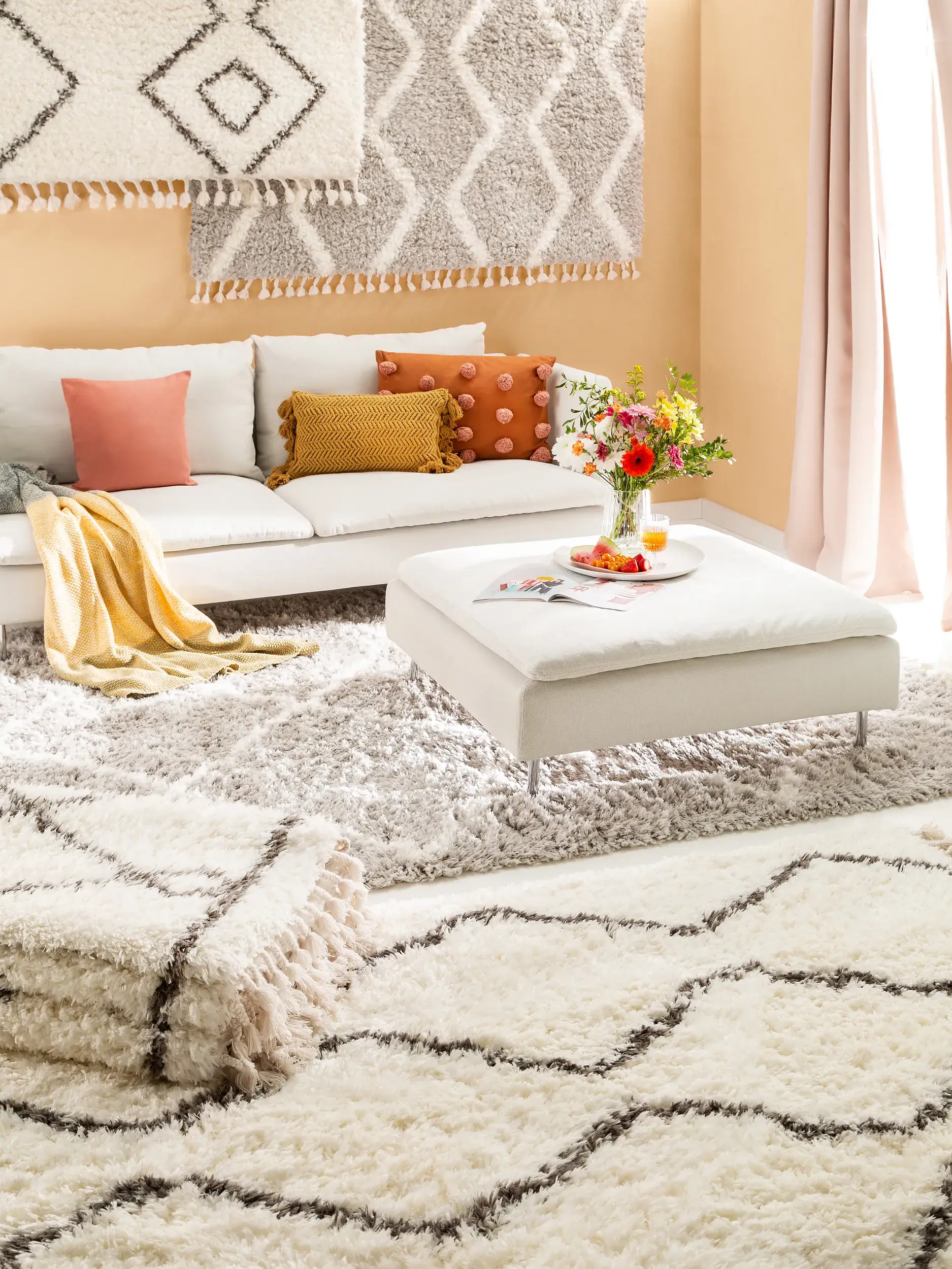 Tapis Ebba en 100% Polyester en Beige de benuta POP