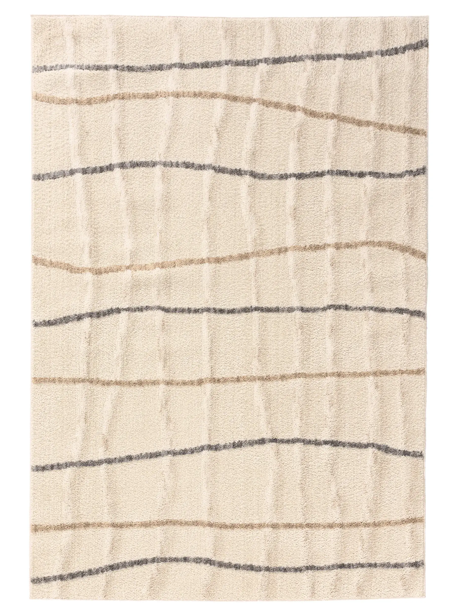 Rug made of 100% Polyester in White with a 100% Polyester high pile by benuta Pop