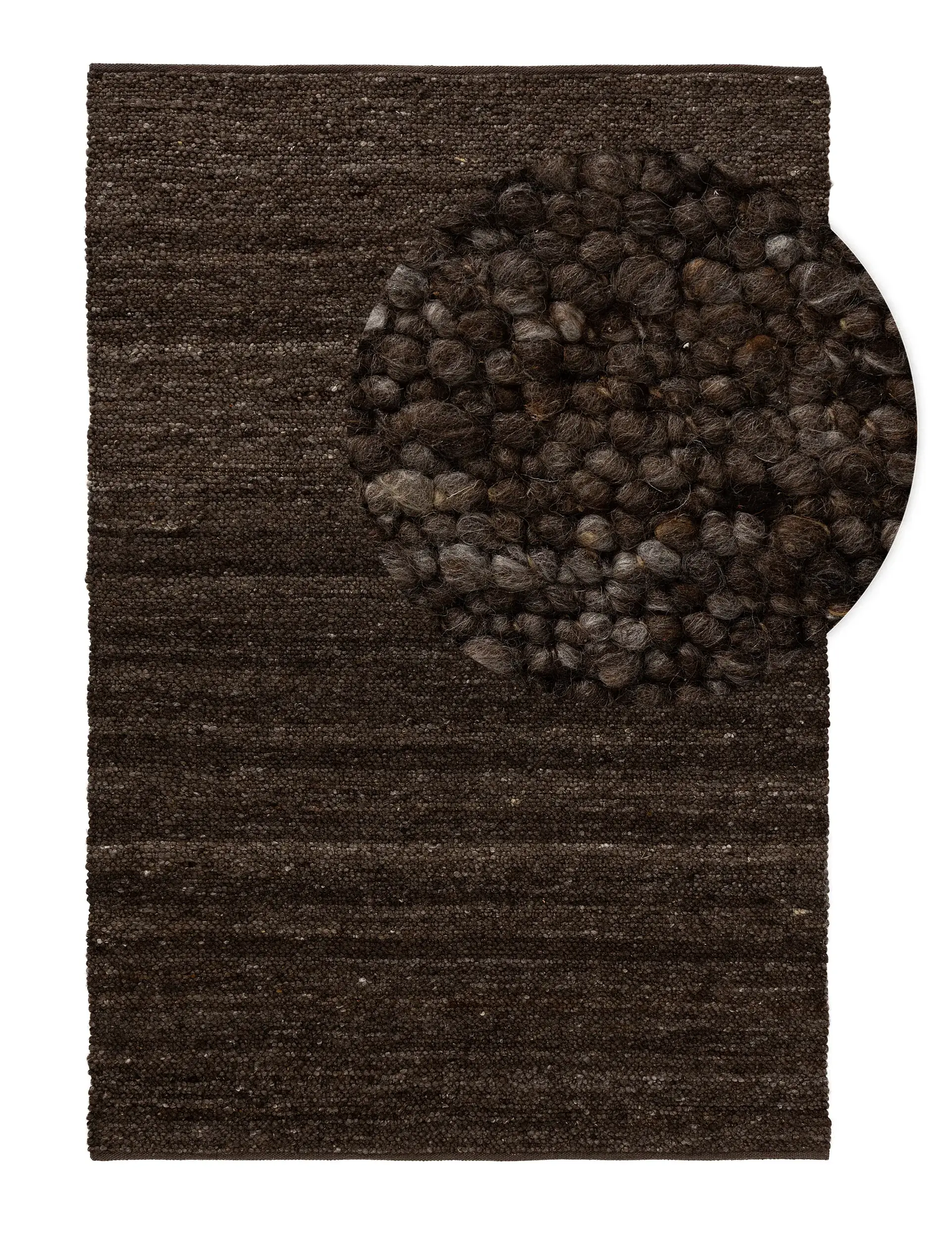 Teppich aus 70% Wolle, 30% Jute in Braun mit 70% Wolle, 30% Jute hohem Flor von benuta Pure
