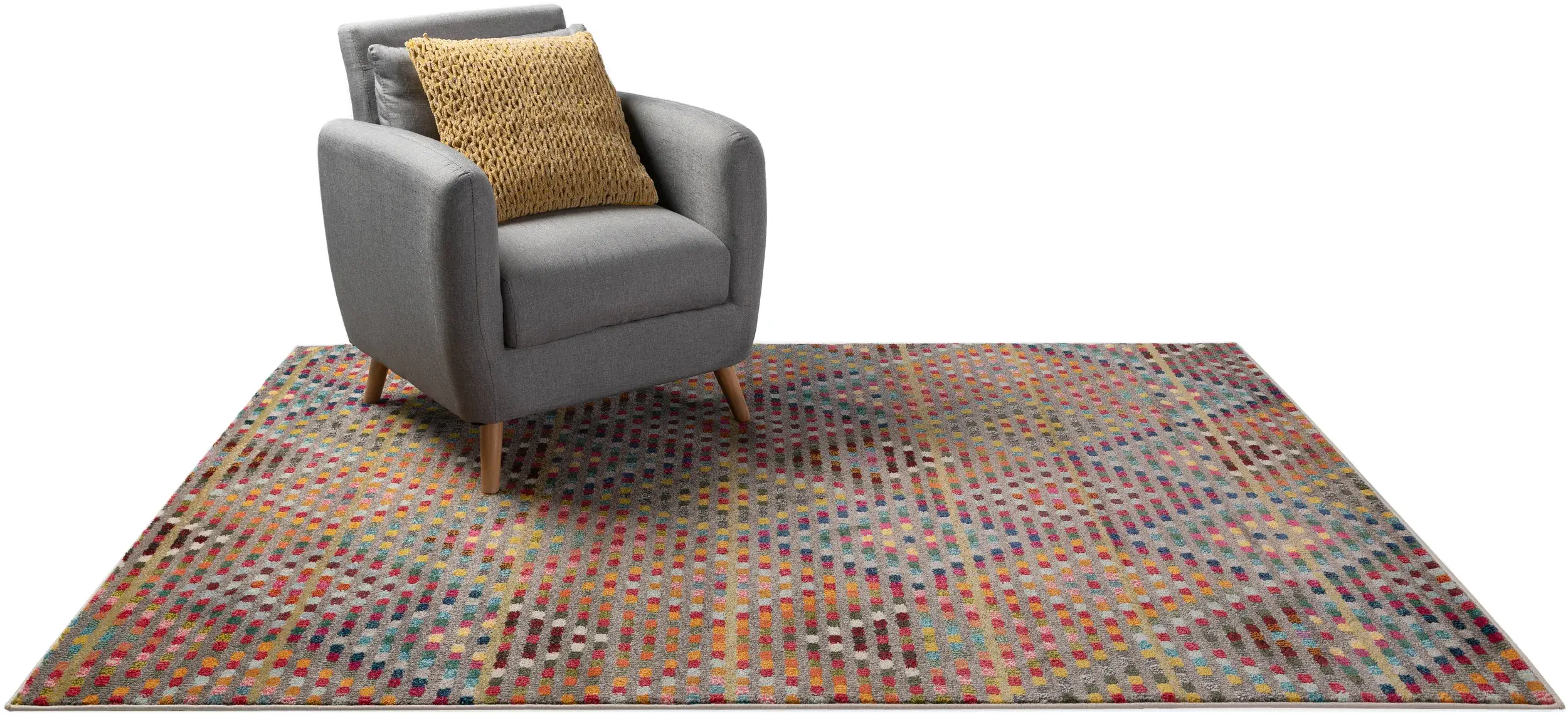 Rug made of 100% Polypropylen in Multicolor with a 100% Polypropylen high pile by benuta Nest