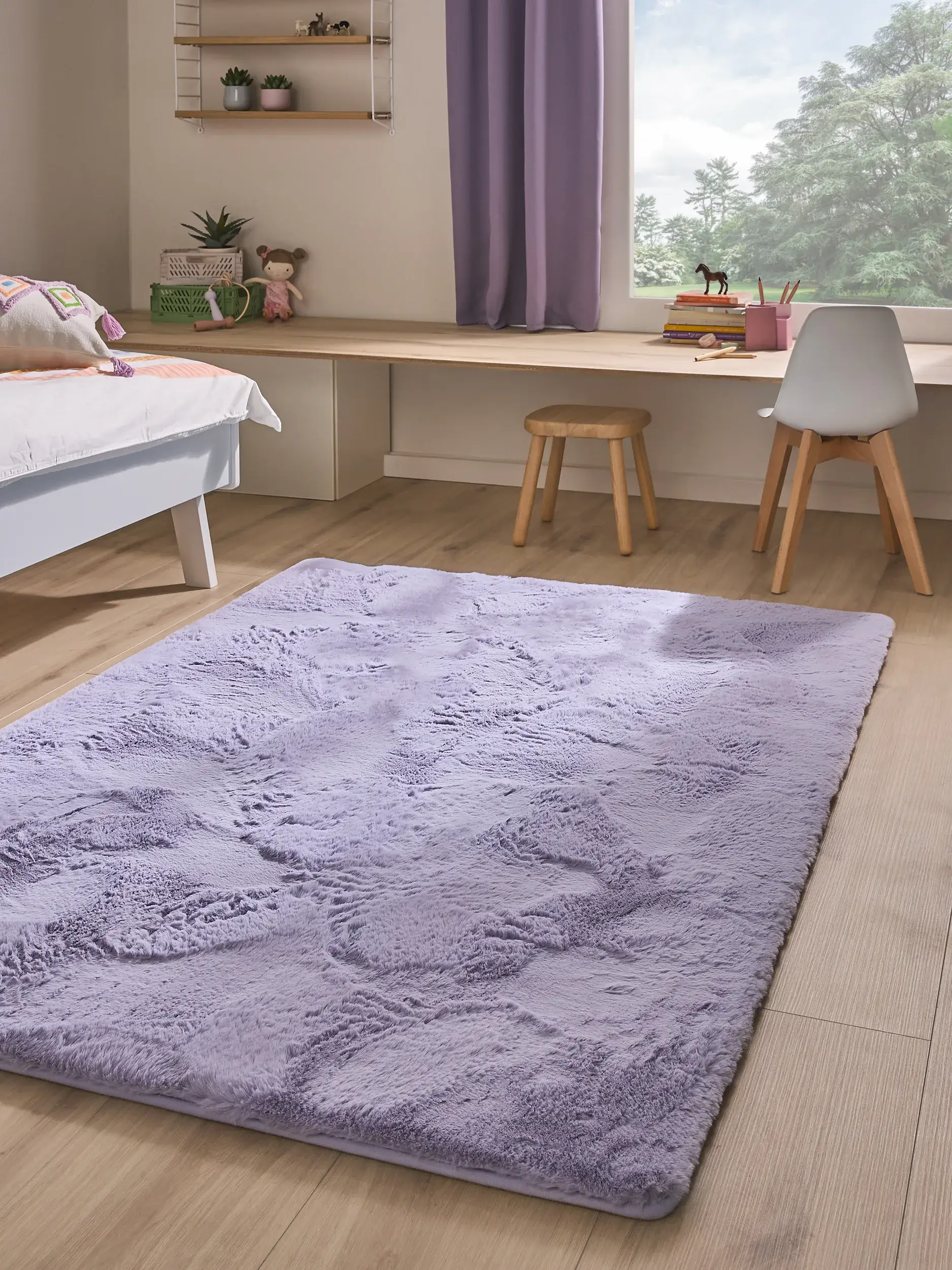 Teppich Dave aus 100% Polyester in Lila von Lytte