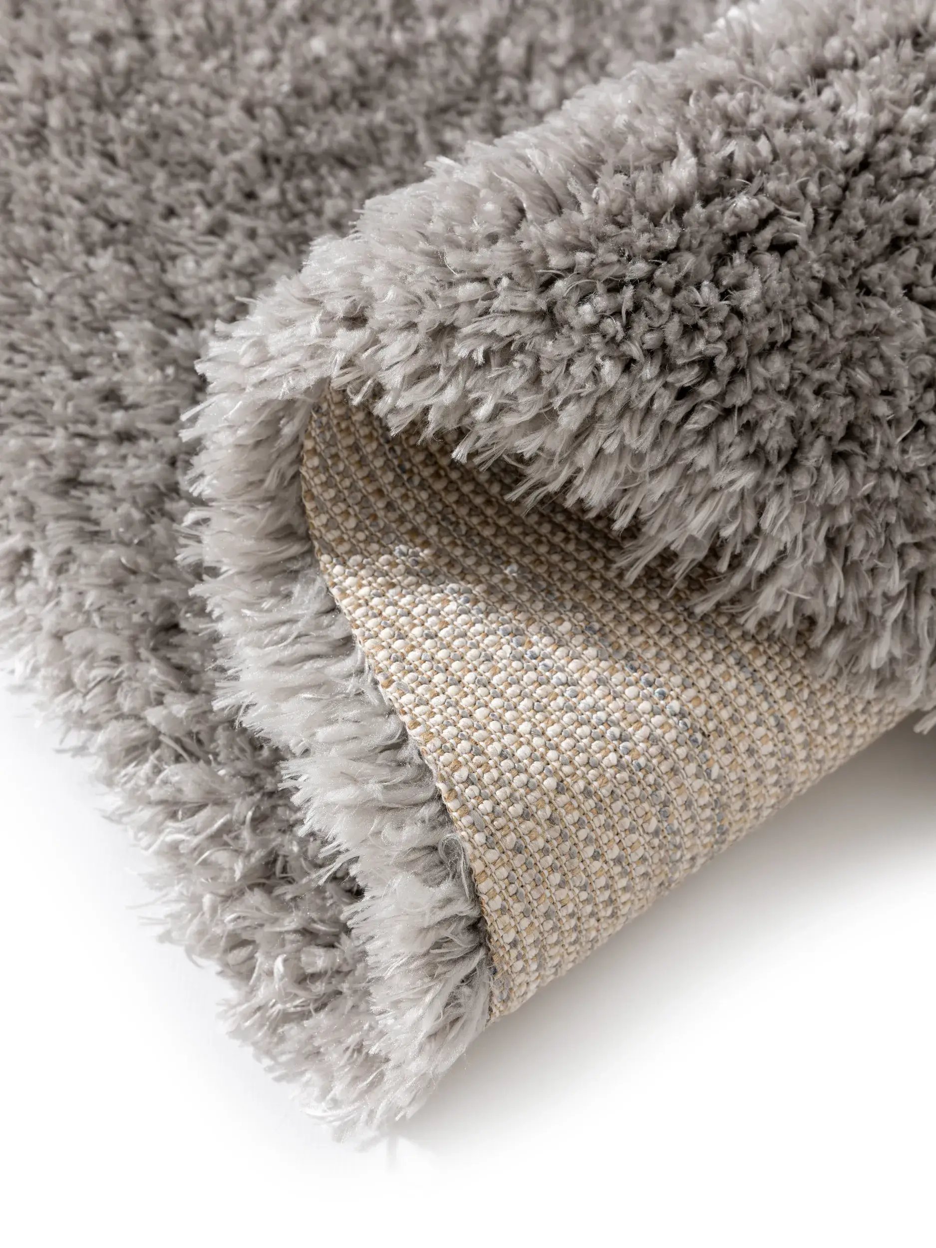 Teppich aus 100% Polyester in Grau mit 100% Polyester hohem Flor von benuta Pop