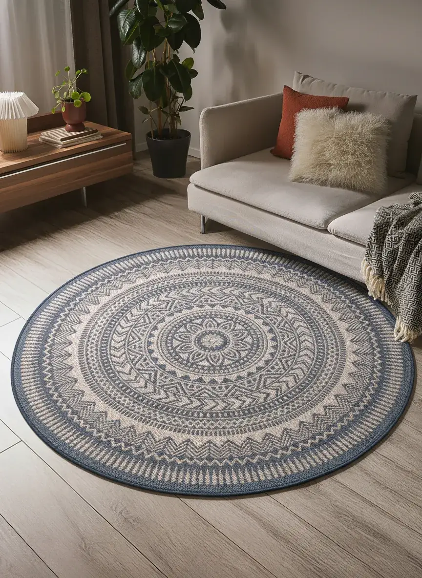 Alfombra Metro de 100% Polipropileno en Azul de benuta nest