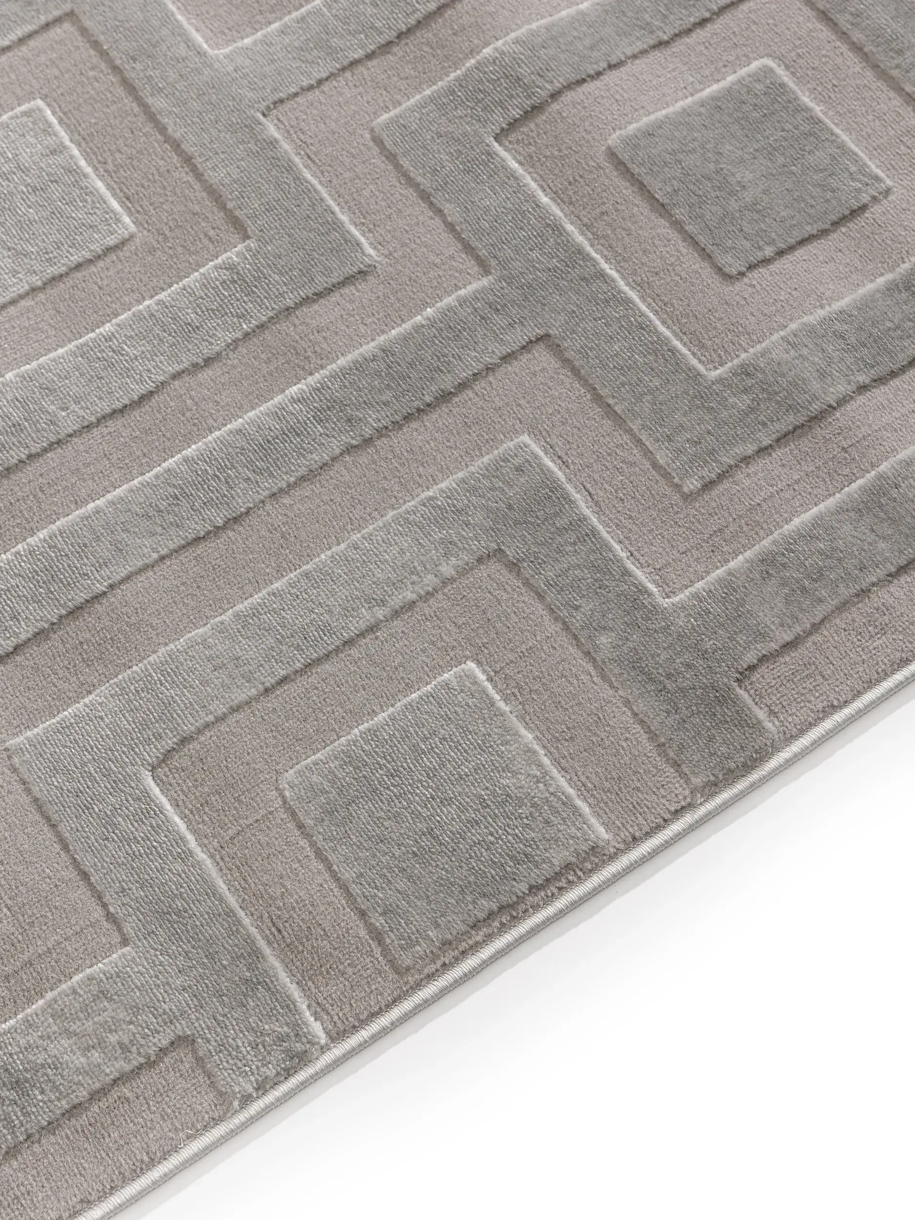 Teppe av 60% Polyester, 40% Polypropylen i Grau med 60% Polyester, 40% Polypropylen høy lugg fra benuta Basic
