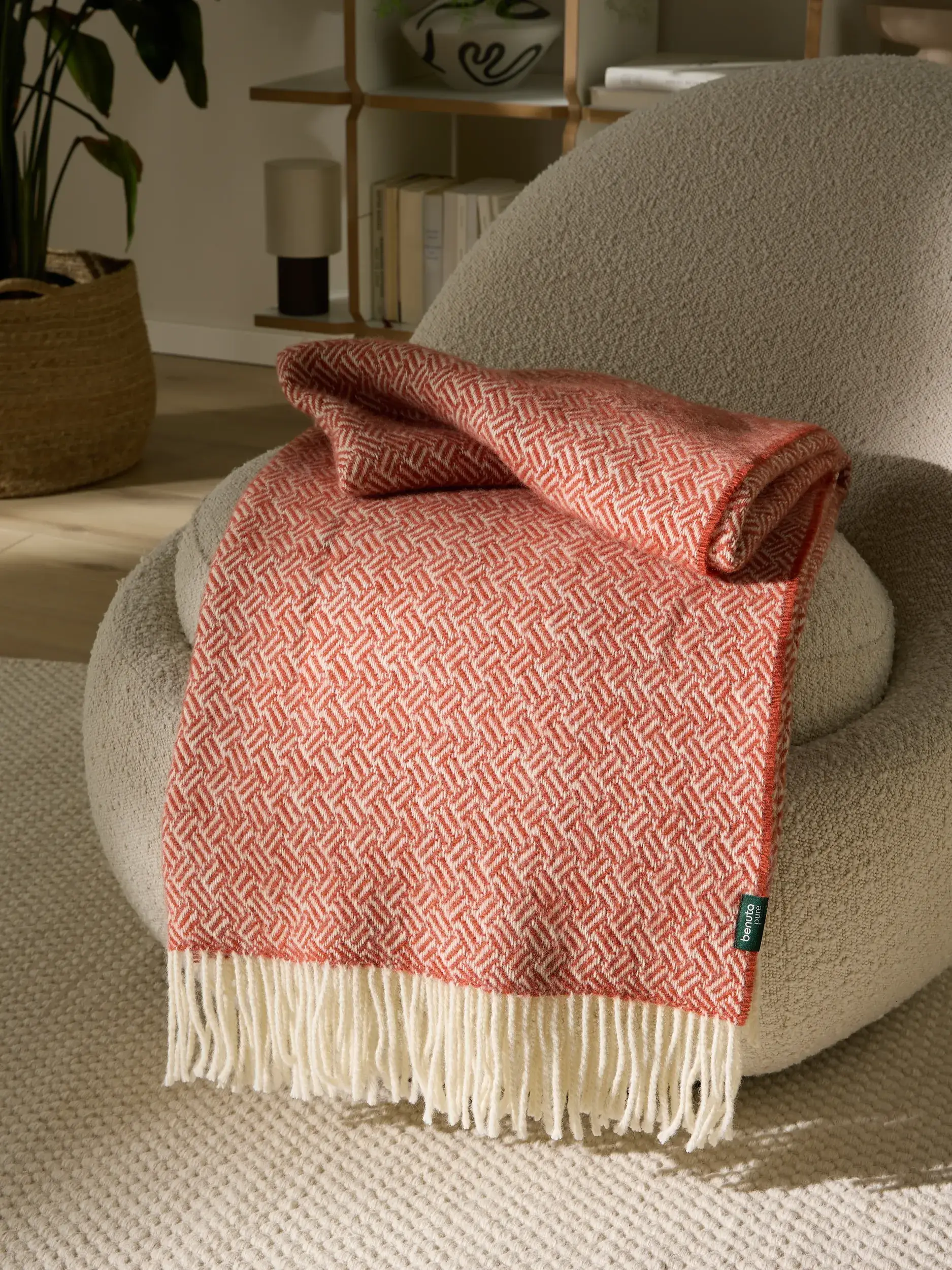 Wolldecke Bianca Rot von benuta Pure