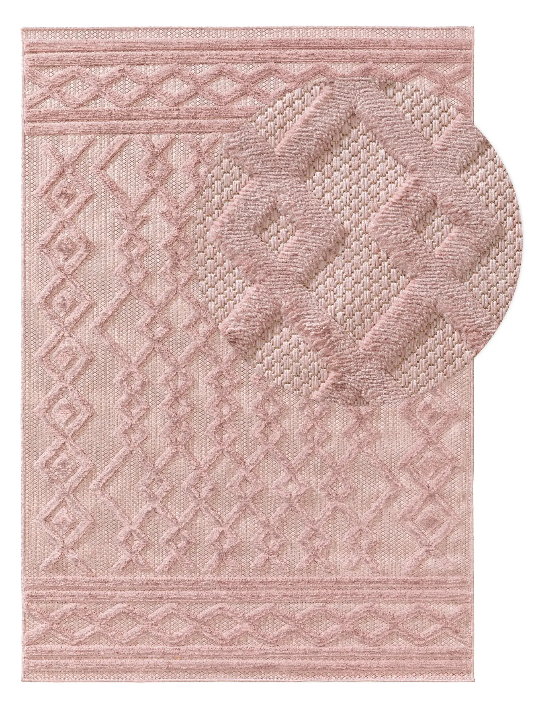 Matto 100% Polypropylena värissä Rosa 100% Polypropylen korkealla nukalla merkiltä benuta Nest