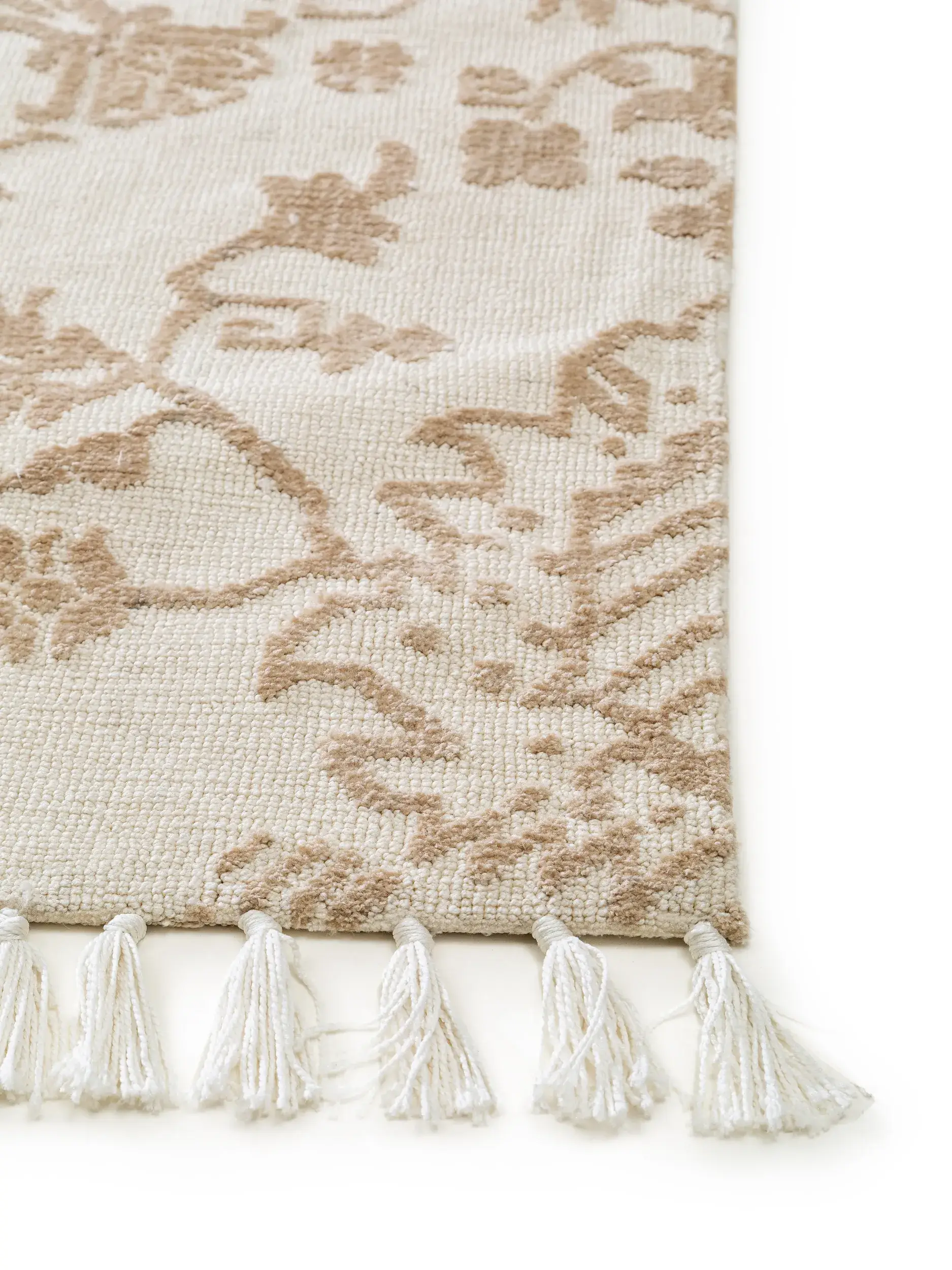 Tappeto di 100% Poliestere (Microfibra) in Beige con pelo alto 100% Poliestere (Microfibra) da benuta nest