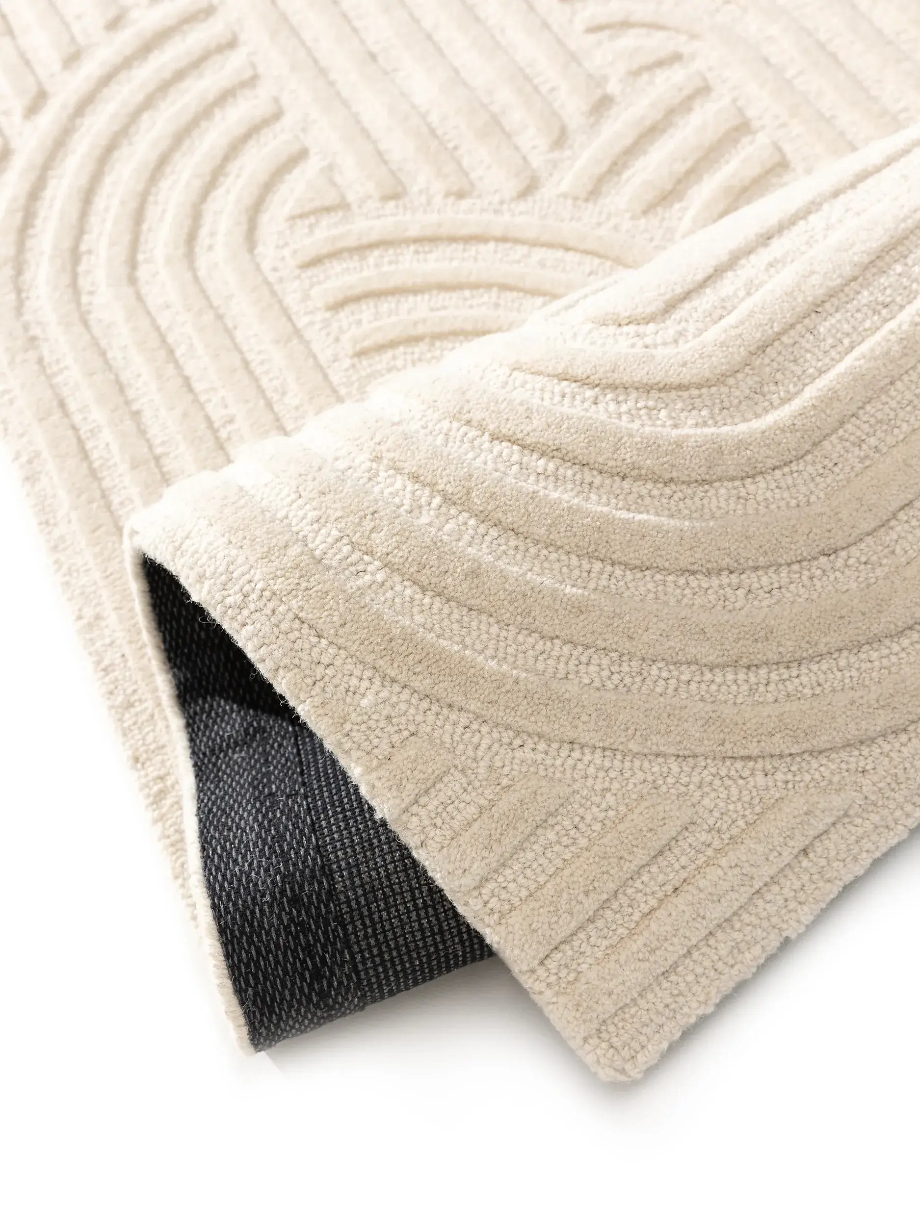 Teppich aus 80% Wolle, 20% Wolle (from New Zealand) in Beige mit 80% Wolle, 20% Wolle (from New Zealand) hohem Flor von benuta Pure