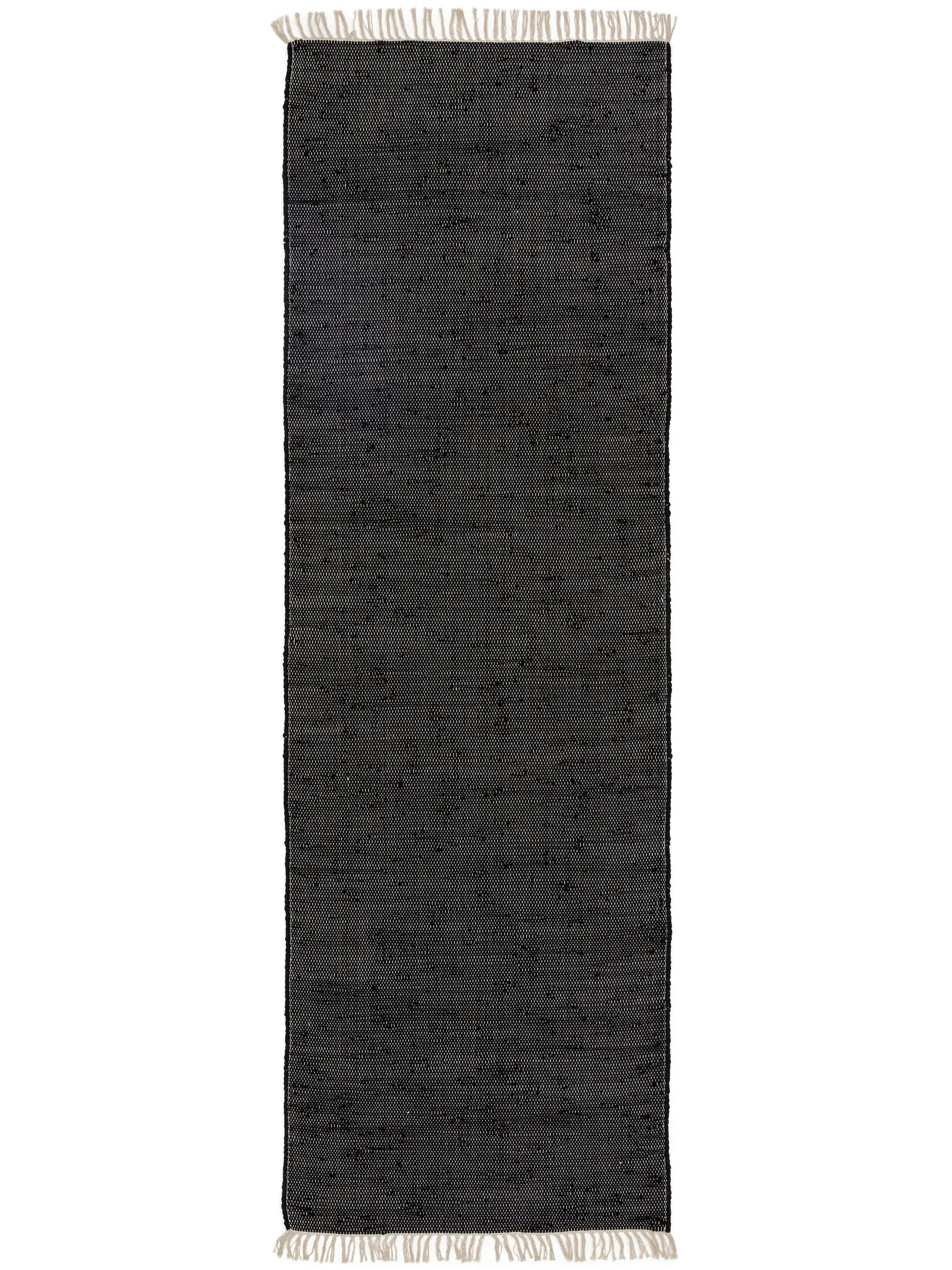 Teppich aus 100% Recycelte Baumwolle in Schwarz mit 100% Recycelte Baumwolle hohem Flor von benuta Basic