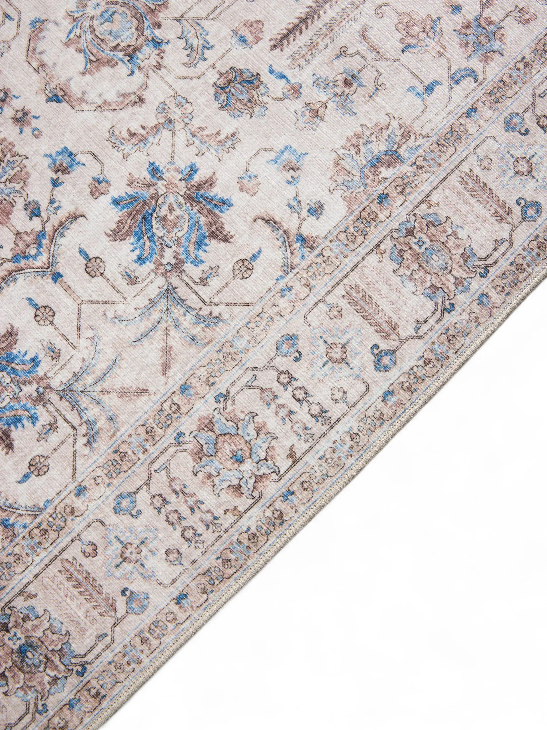 Matta av 100% Polyester i Beige med 100% Polyester hög lugg från benuta POP
