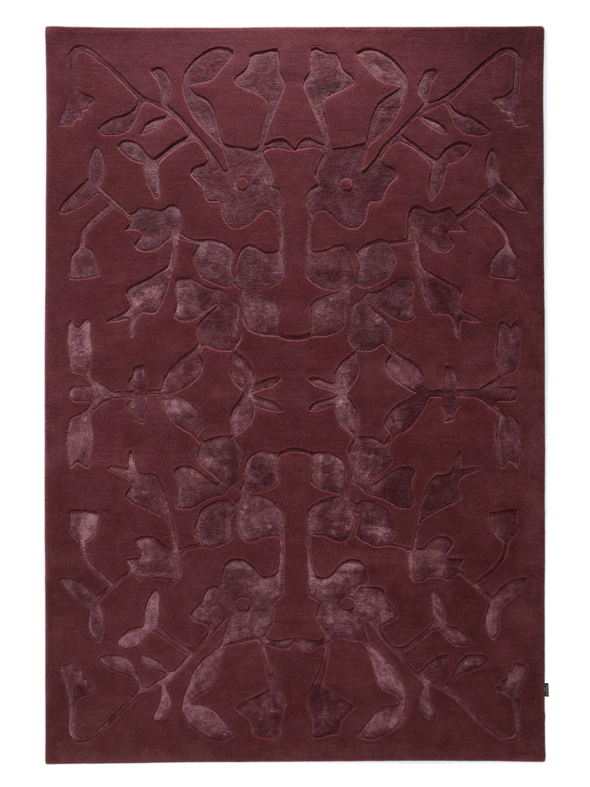 Tappeto di 65% Lana, 35% Lyocell (Tencel™) in Rosso con pelo alto 65% Lana, 35% Lyocell (Tencel™) da benuta Finest
