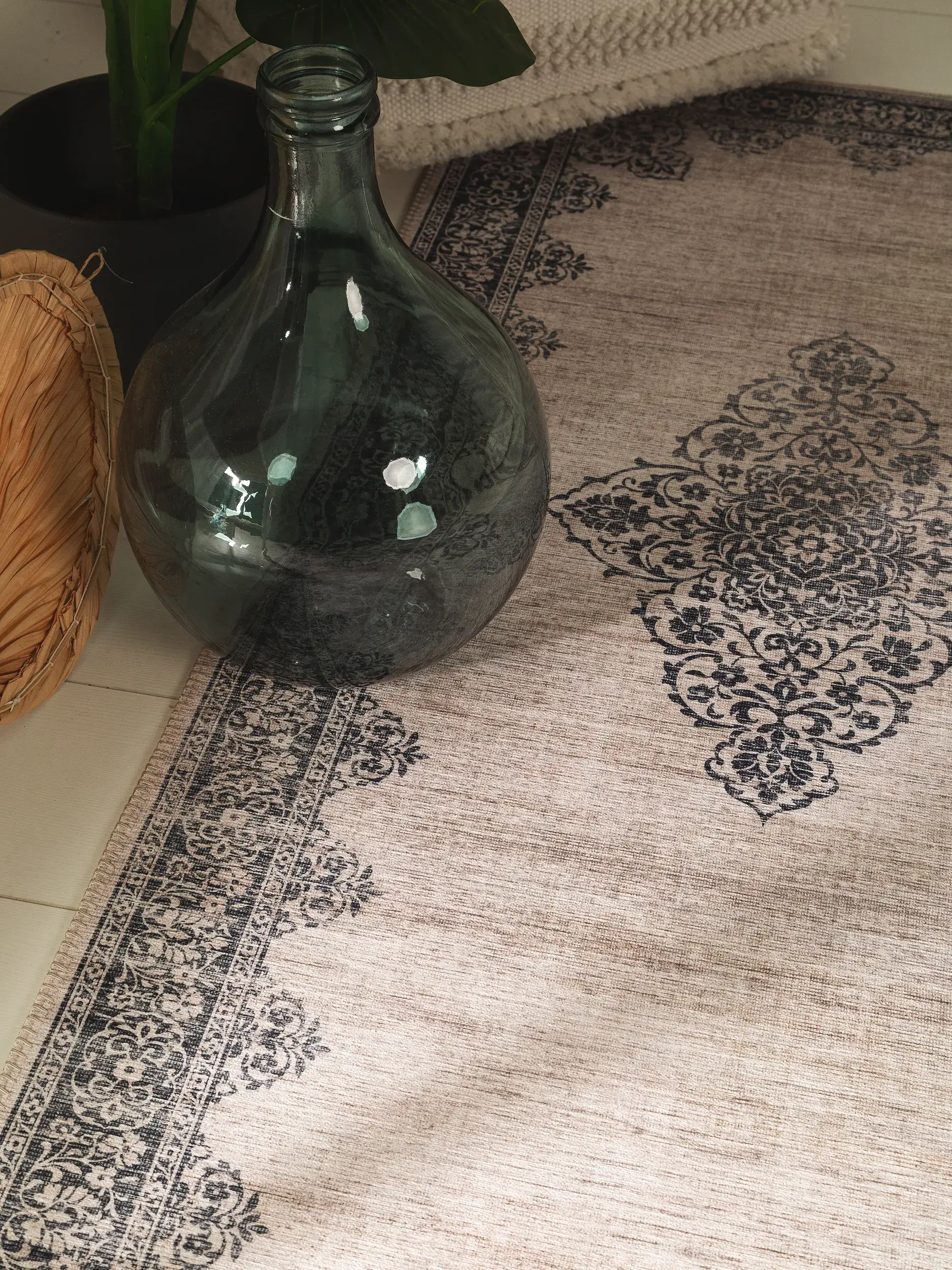 Tapete de 100% Polyester em Grau com pelo de 100% Polyester de altura da benuta Pop