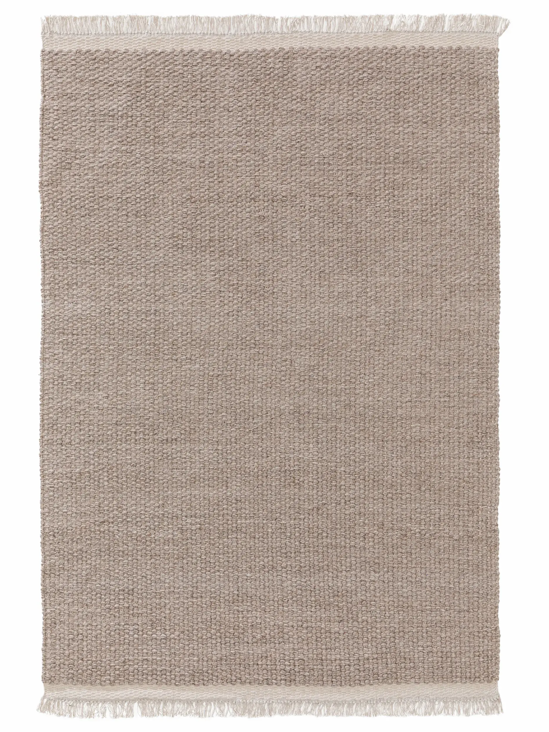 Tapijt van 40% Wol, 30% Katoen, 30% Viscose in Beige met een 40% Wol, 30% Katoen, 30% Viscose hoge pool van benuta pure
