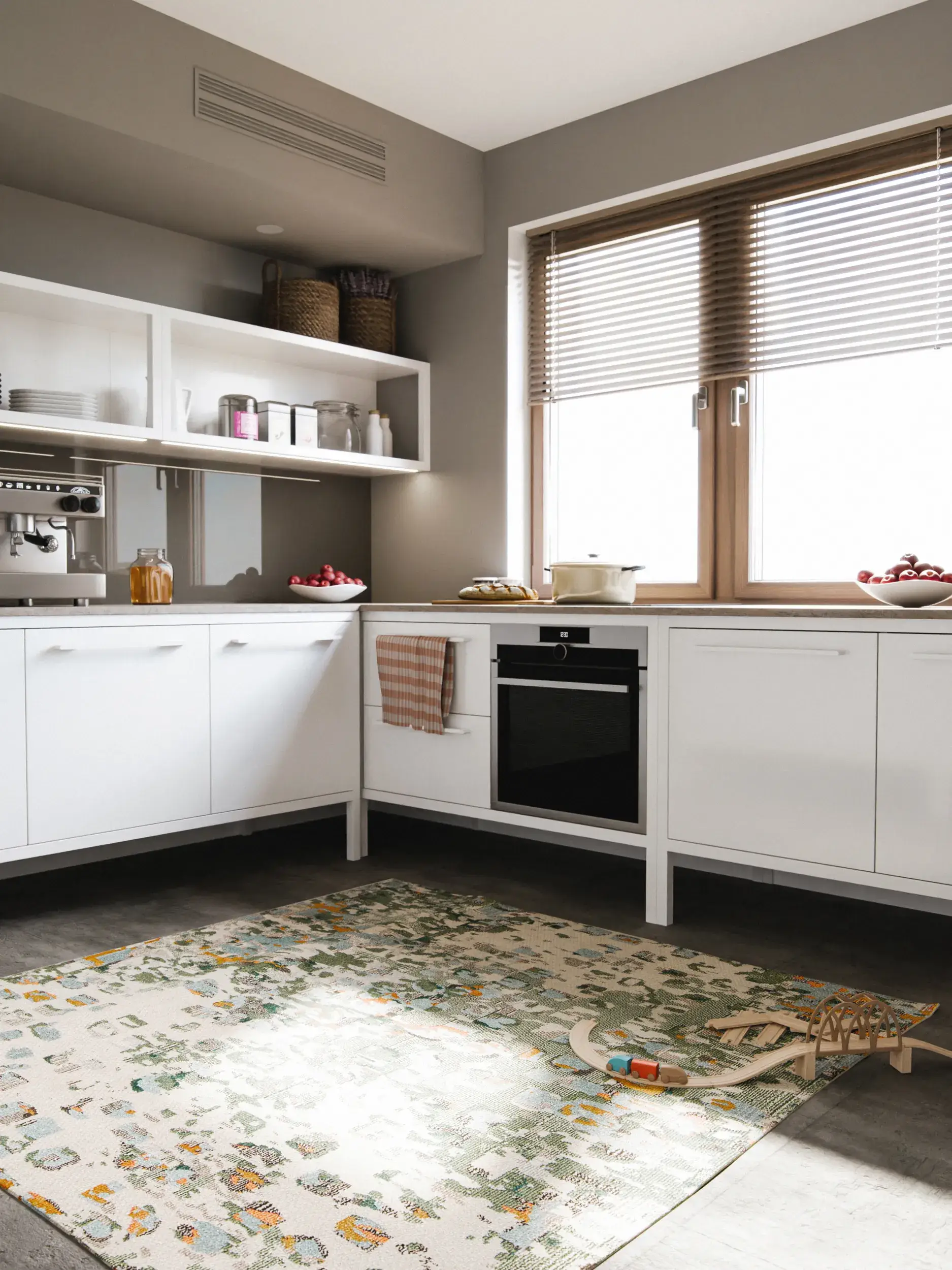 Teppich aus 100% Polypropylen in Multicolor mit 100% Polypropylen hohem Flor von benuta Nest