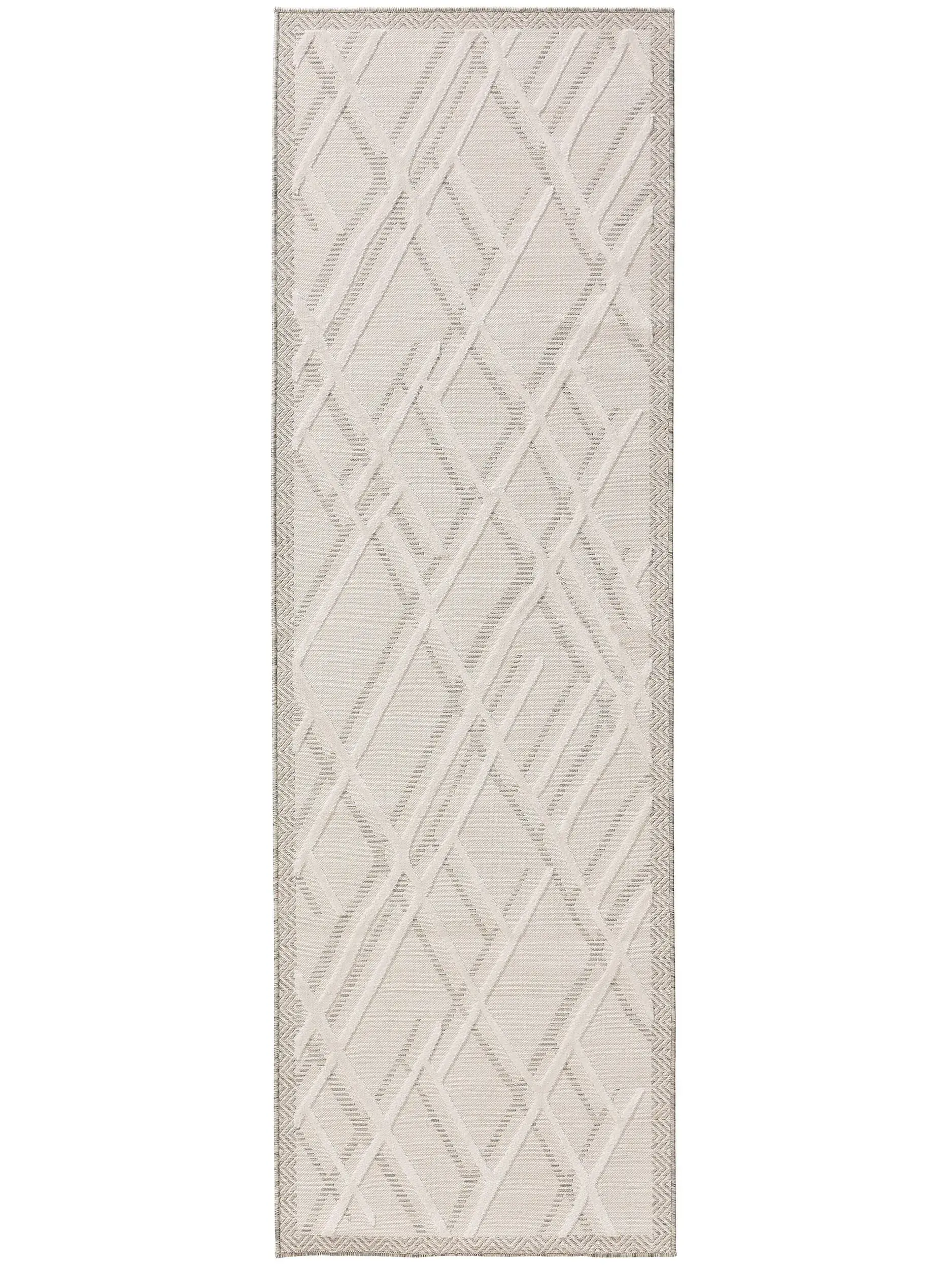 Rug made of 100% Polypropylen in White with a 100% Polypropylen high pile by benuta Basic