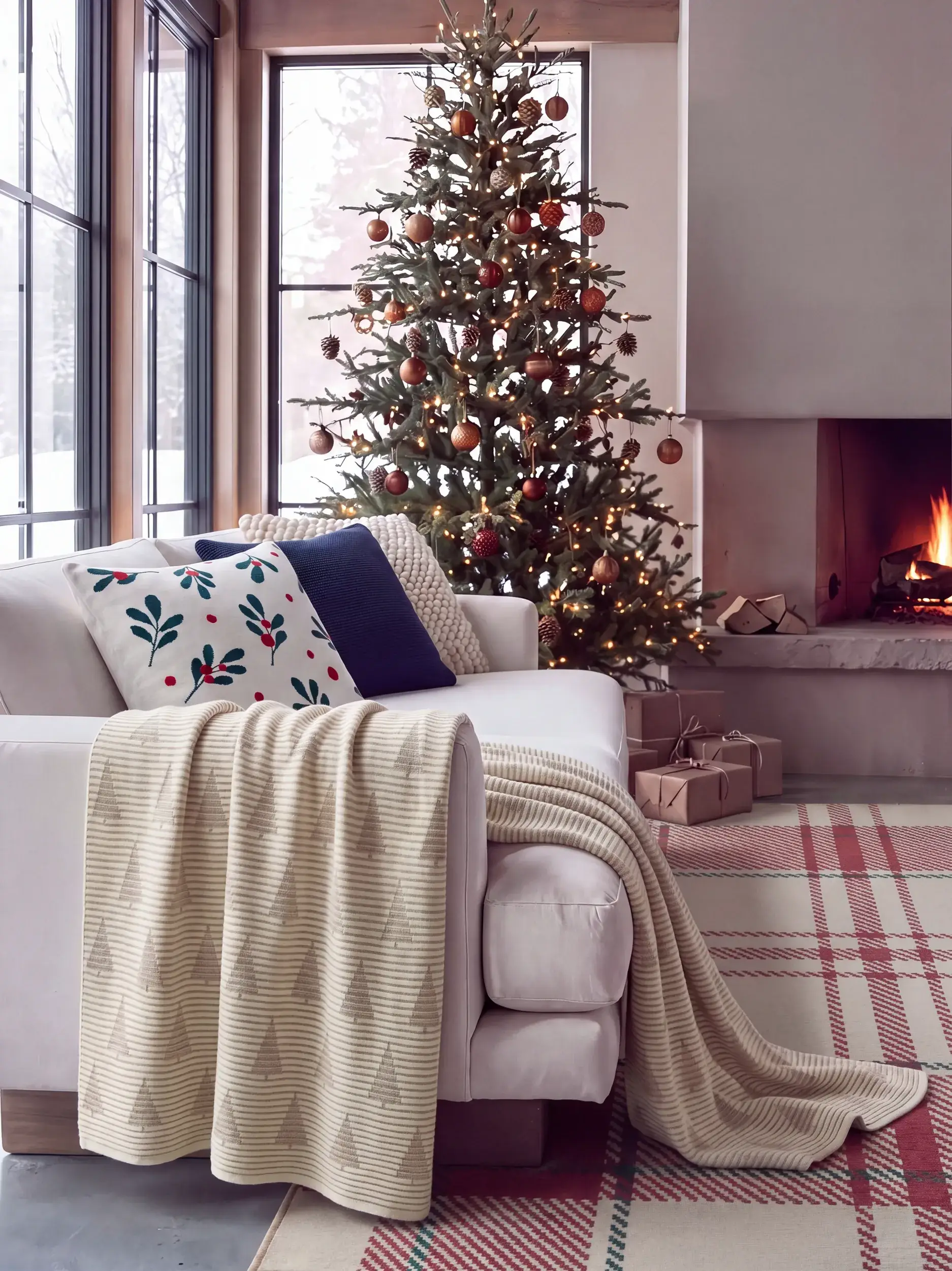 Weihnachtsdecke Nordic Beige von benuta