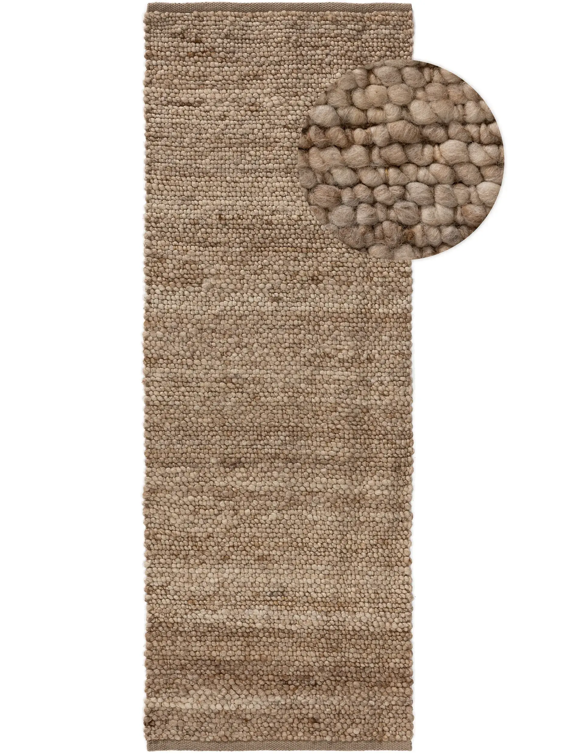 Teppich aus 70% Wolle, 30% Jute in Beige mit 70% Wolle, 30% Jute hohem Flor von benuta Pure
