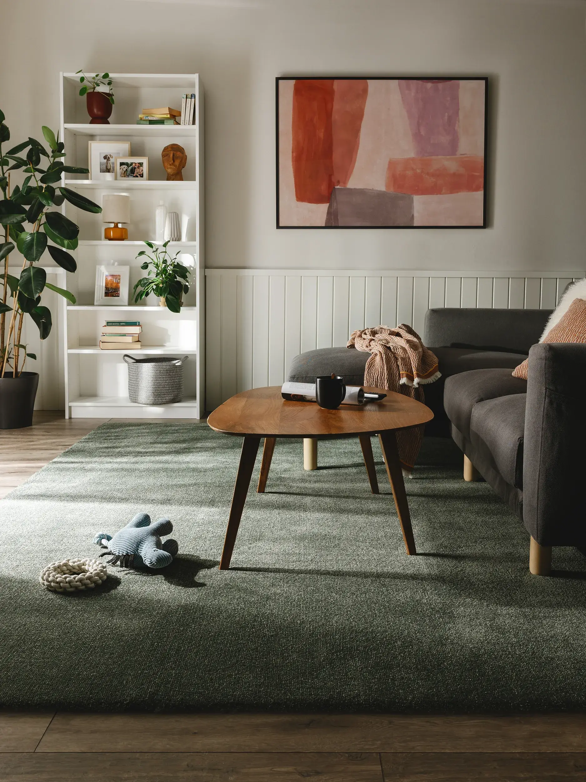 Rug made of 100% Polypropylen in Grün with a 100% Polypropylen high pile by benuta Nest