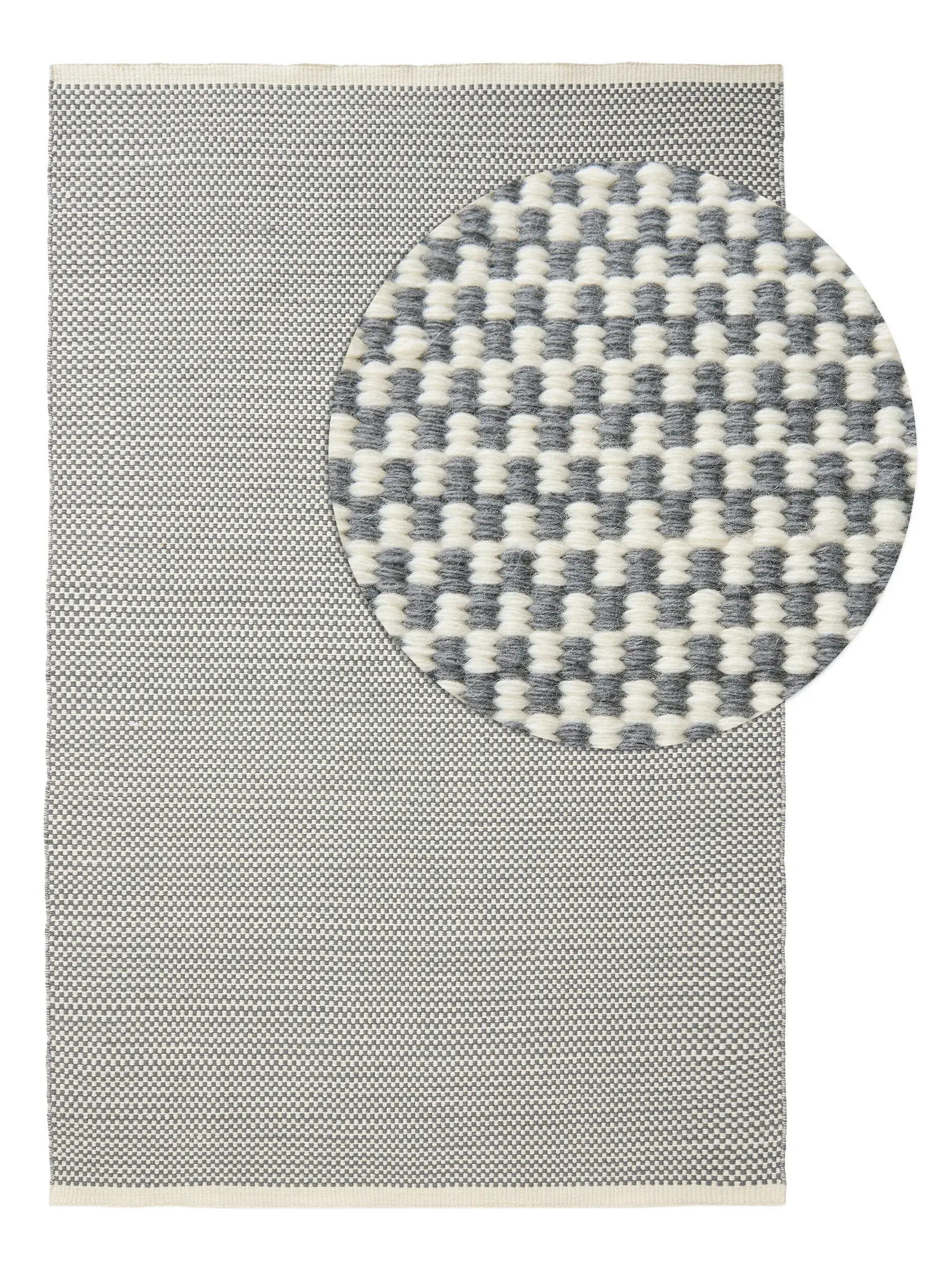 Teppich aus 100% Wolle (aus Neuseeland) in Grau mit 100% Wolle (aus Neuseeland) hohem Flor von benuta Pure