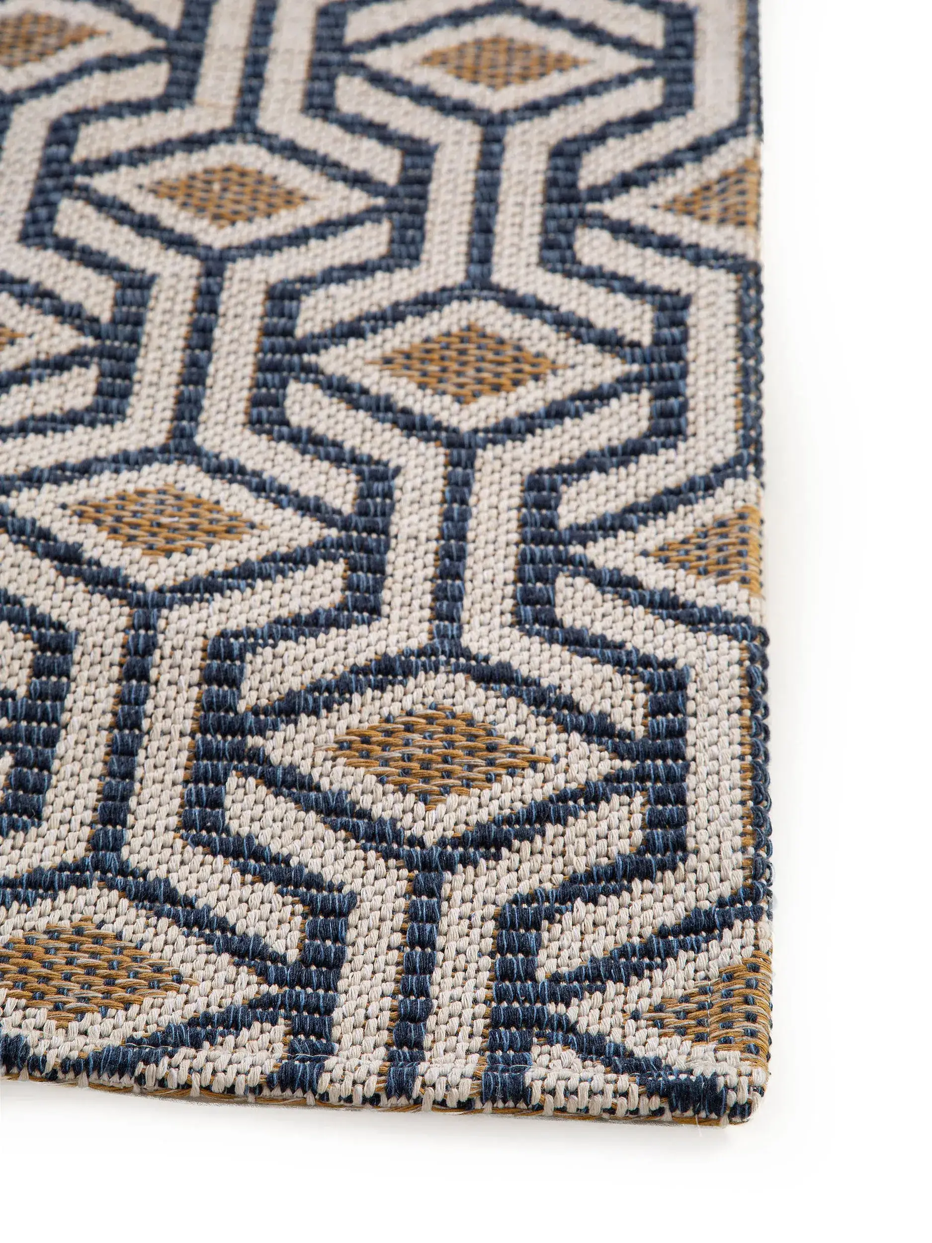 Tappeto di 100% Cotone in Azzurro con pelo alto 100% Cotone da benuta nest