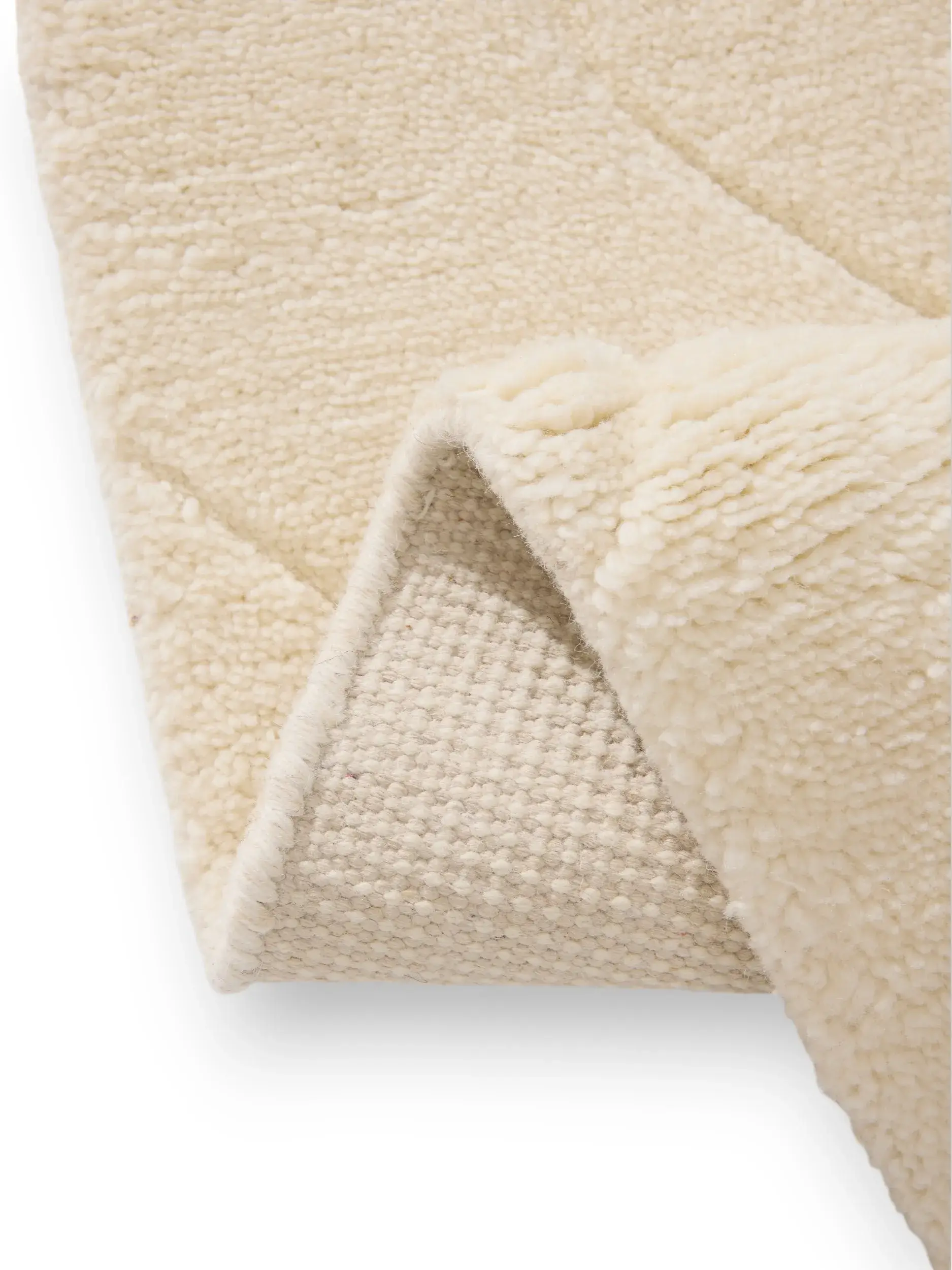 Teppich aus 100% Wool in Beige mit 100% Wool hohem Flor von benuta Finest