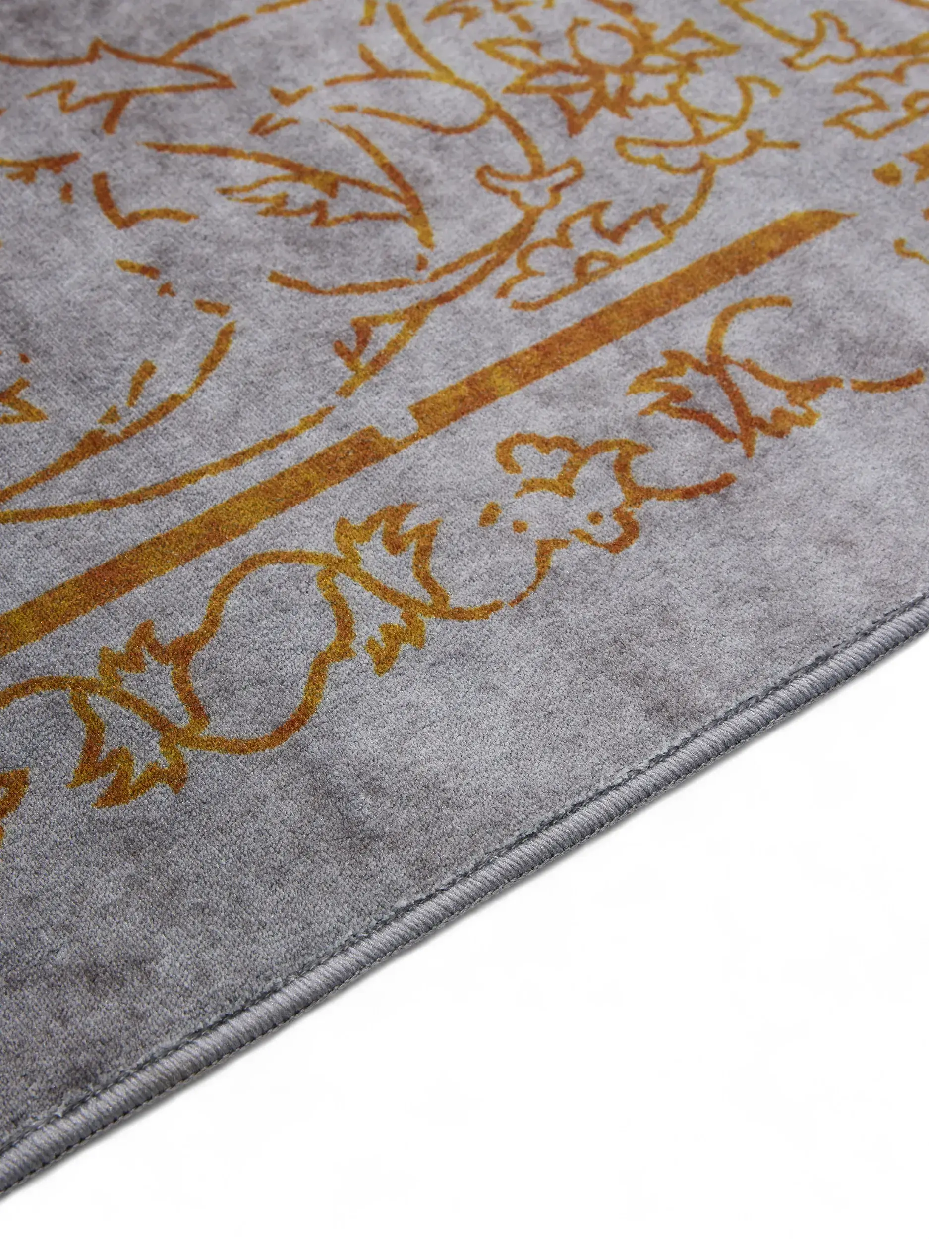 Teppich aus 100% Polyester in Grau mit 100% Polyester hohem Flor von benuta Nest