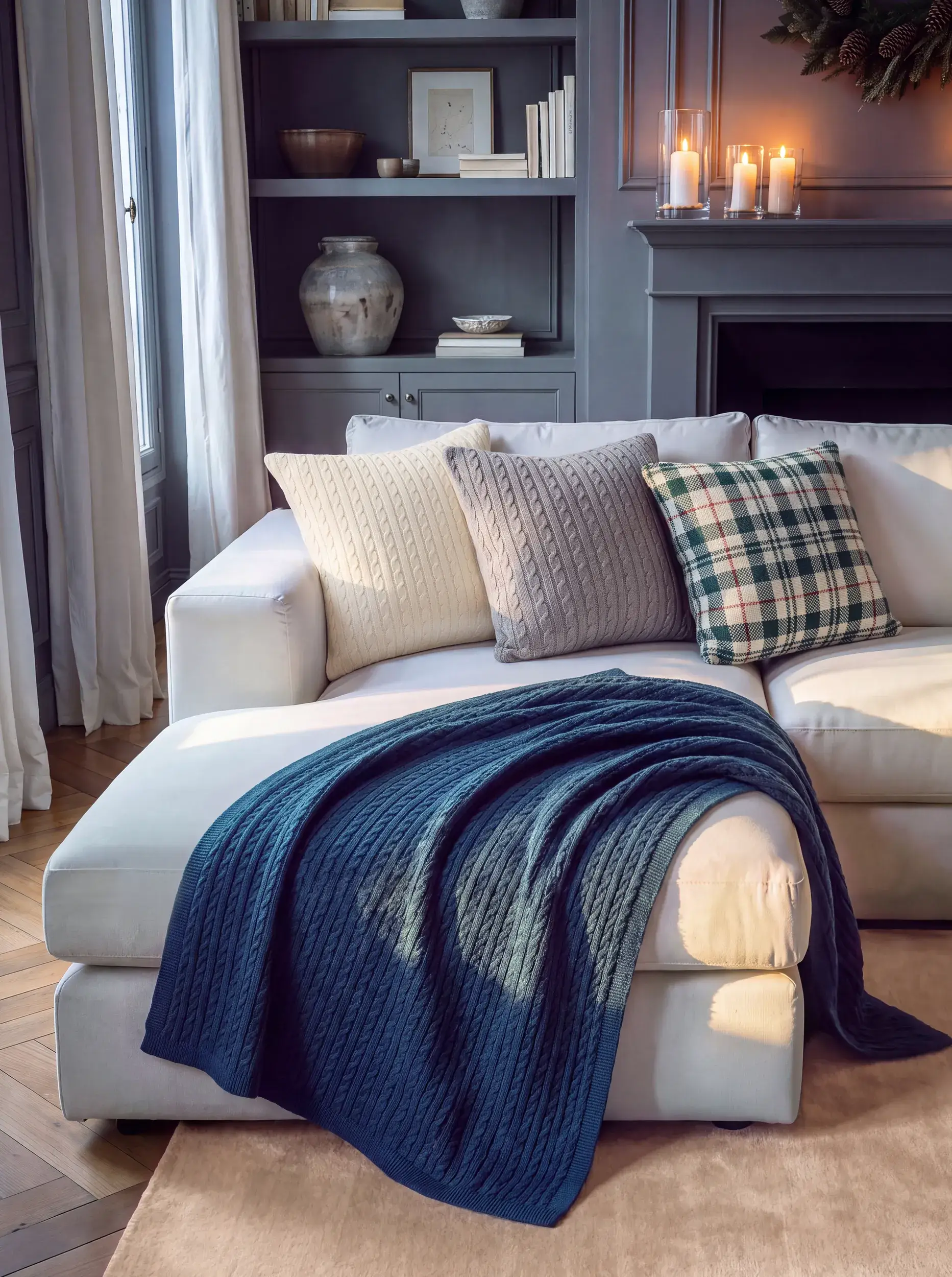 Coperta natalizia Classic Blu di benuta