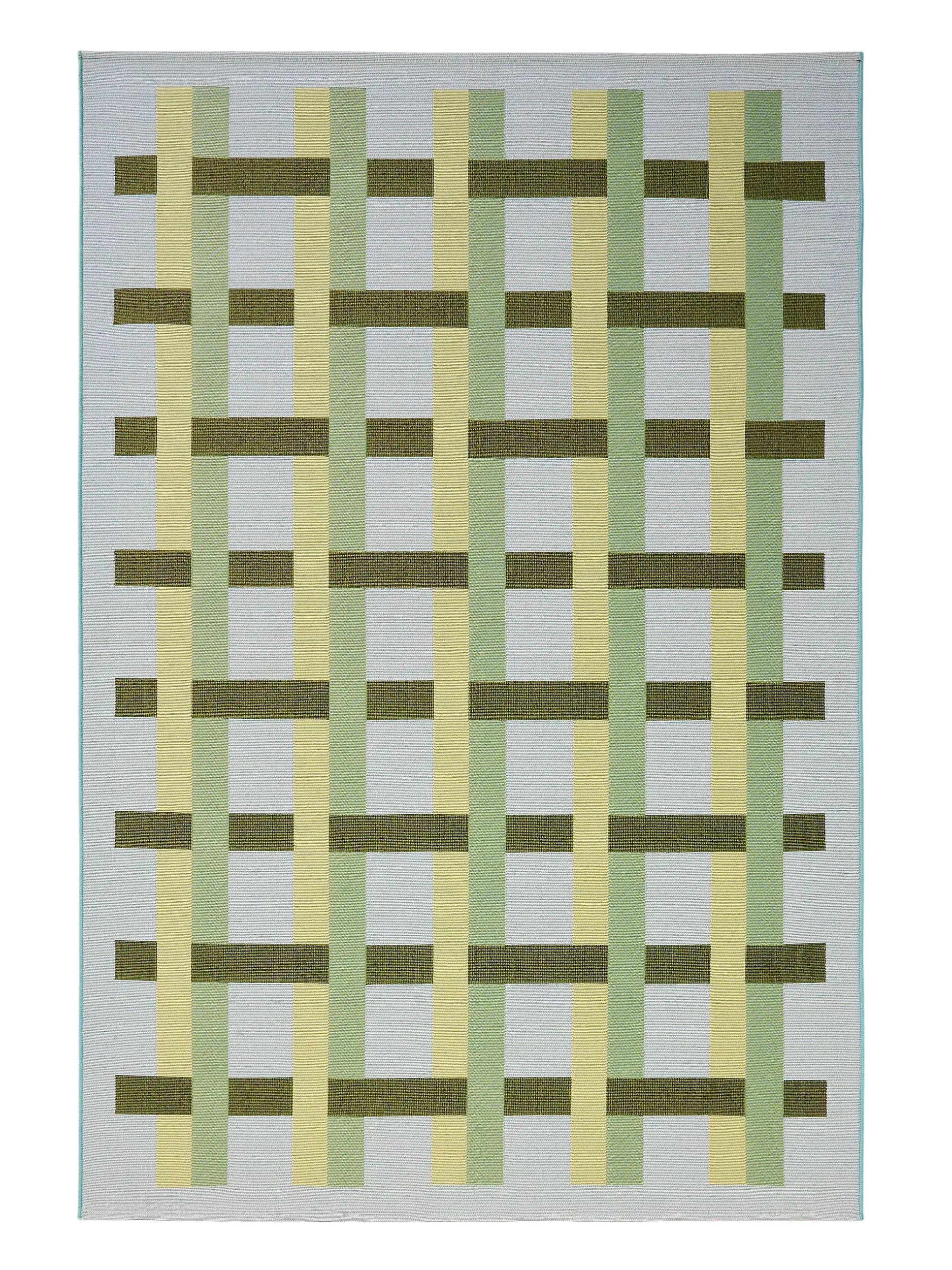 Teppich aus 76% Polypropylen, 23% Polyester, 1% Latex in Grün mit 76% Polypropylen, 23% Polyester, 1% Latex hohem Flor von benuta Pop