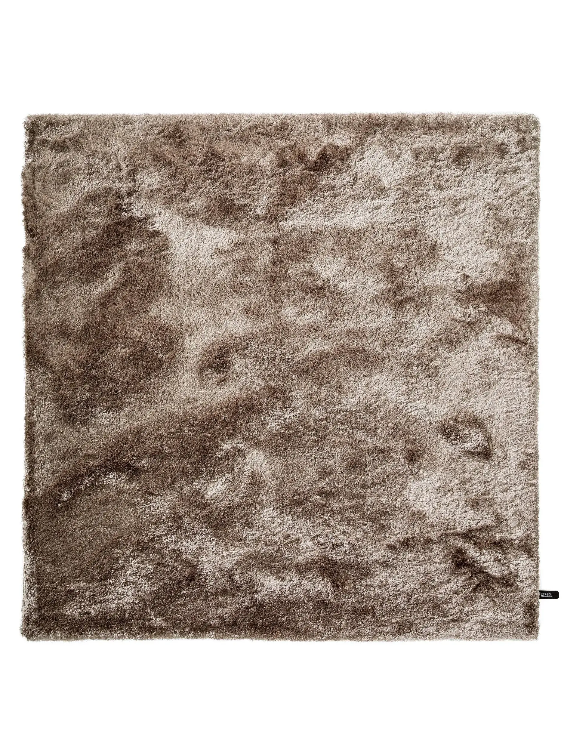 Teppich aus 100% Polyester in Braun mit 100% Polyester hohem Flor von benuta Nest