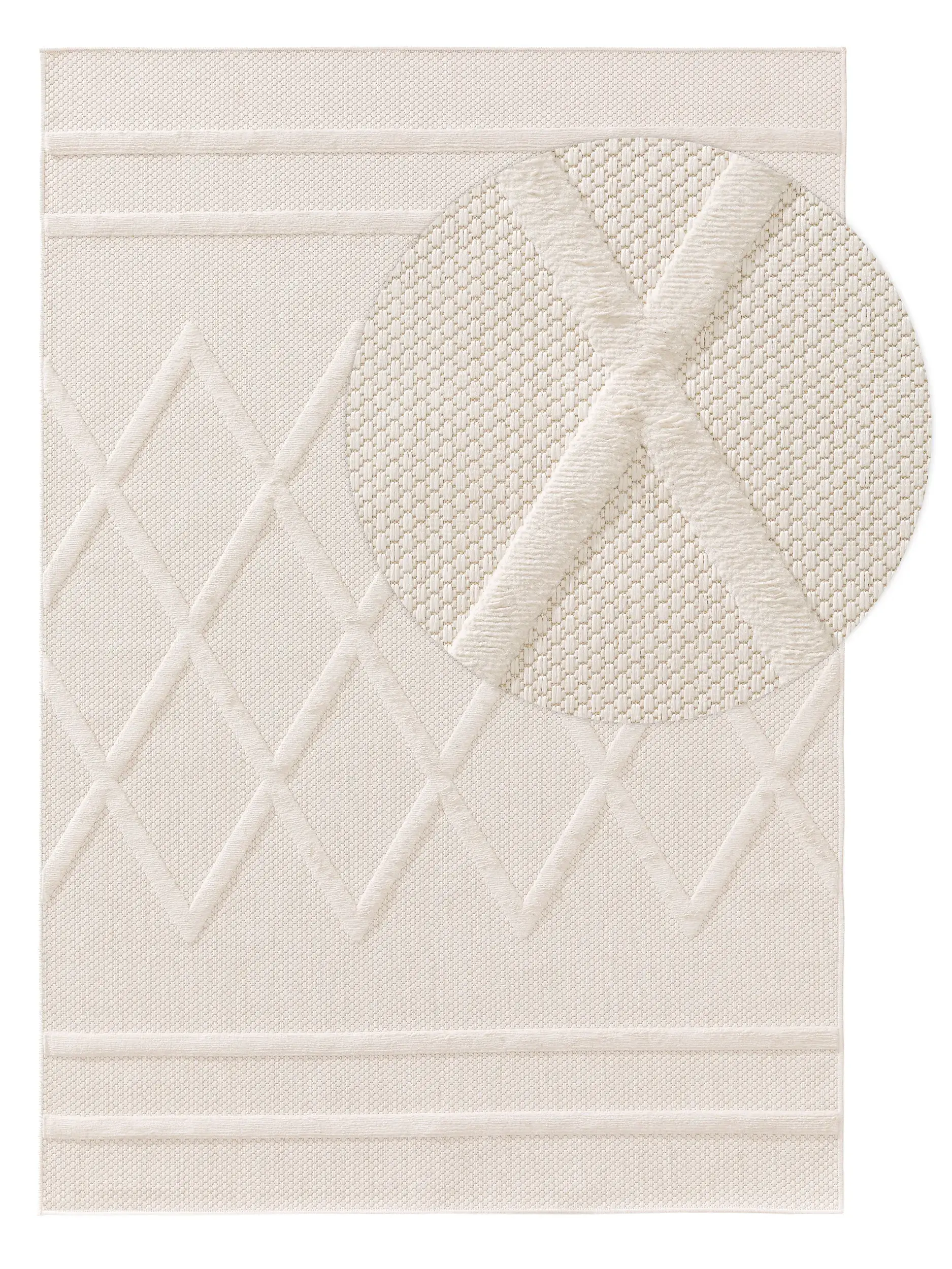 Rug made of 100% Polypropylen in Beige with a 100% Polypropylen high pile by benuta Nest