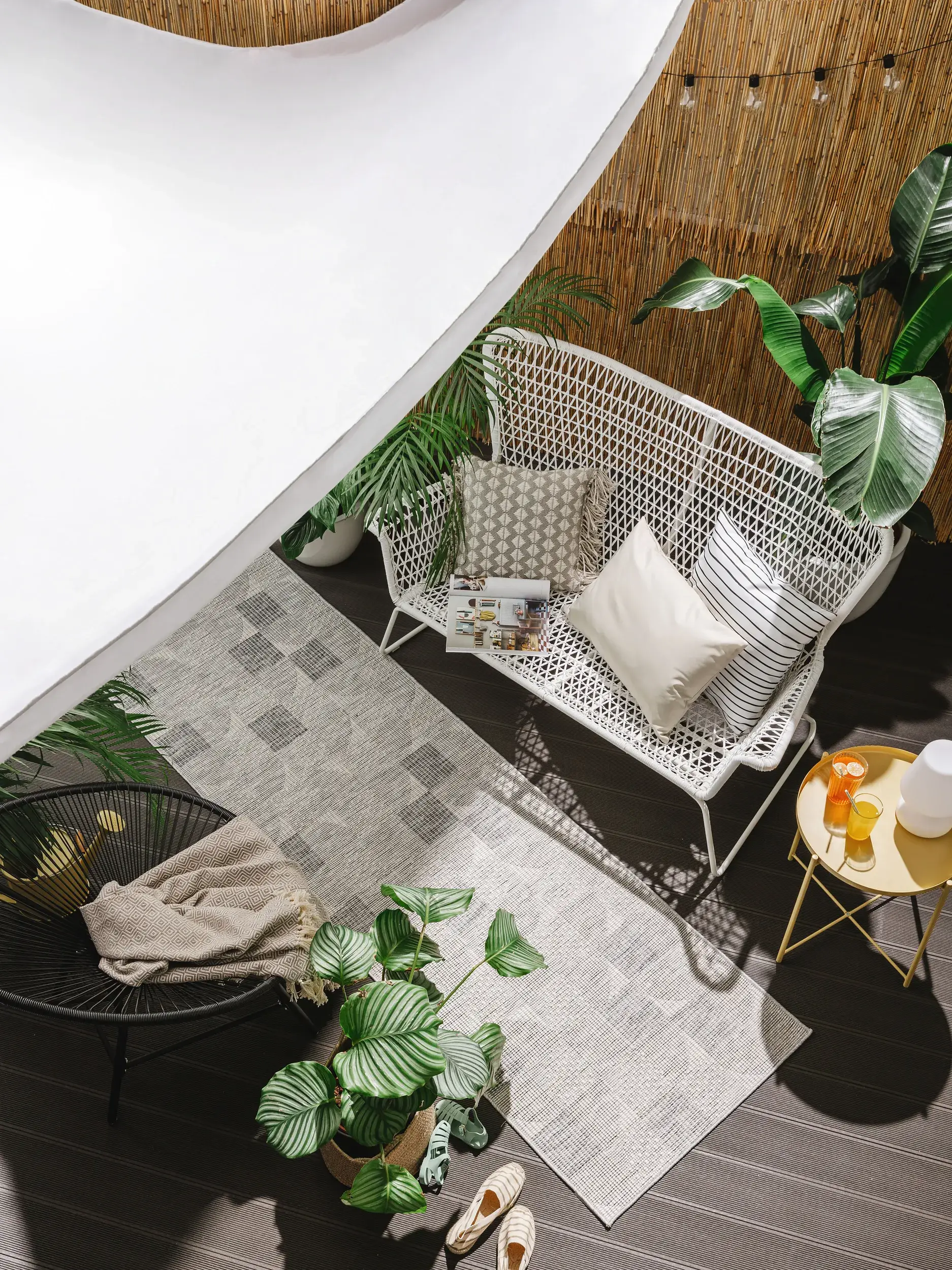 Rug made of 100% Polypropylen in Grey with a 100% Polypropylen high pile by benuta Nest