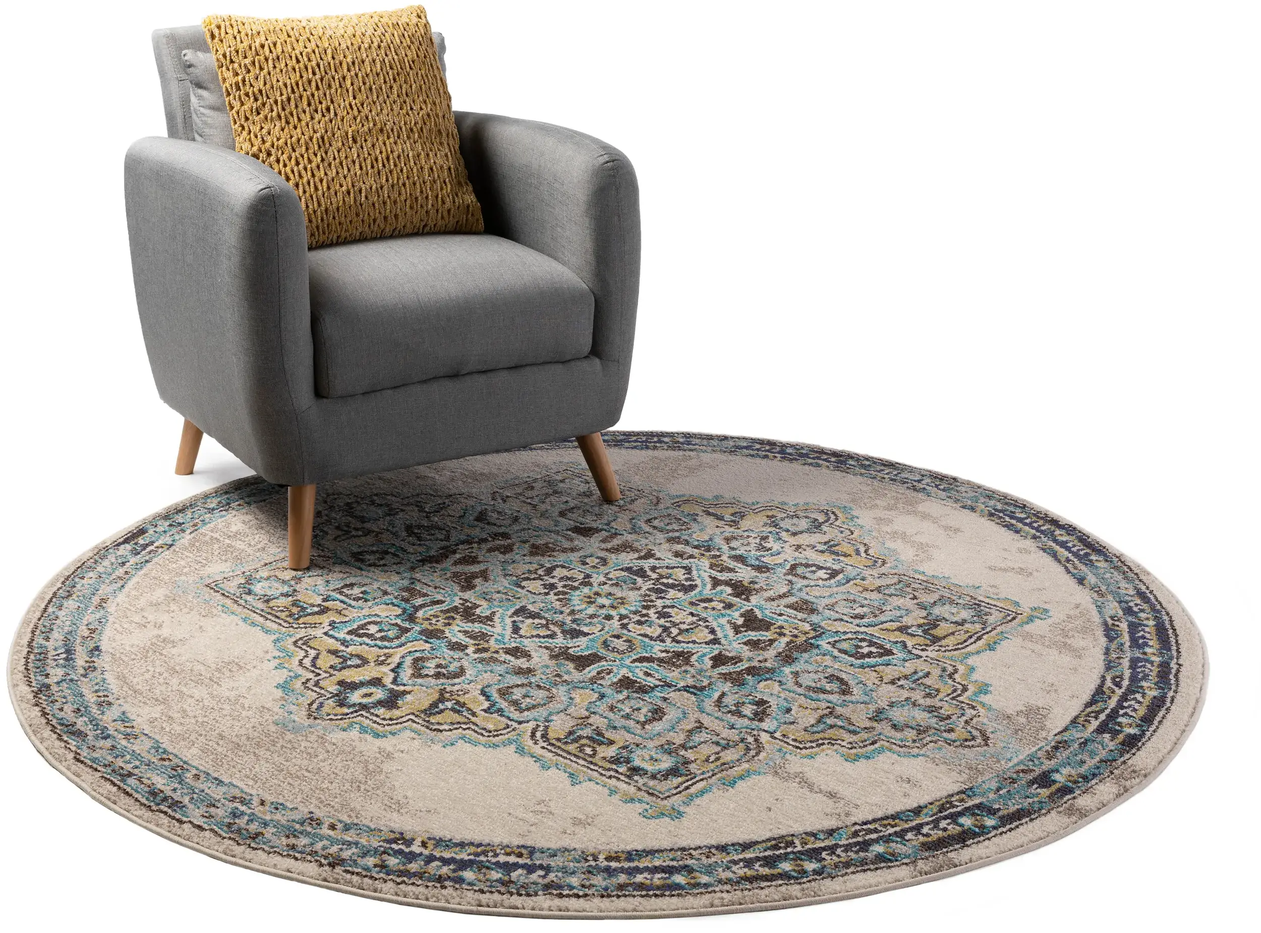 Teppich aus 100% Polypropylen in Beige mit 100% Polypropylen hohem Flor von benuta Nest
