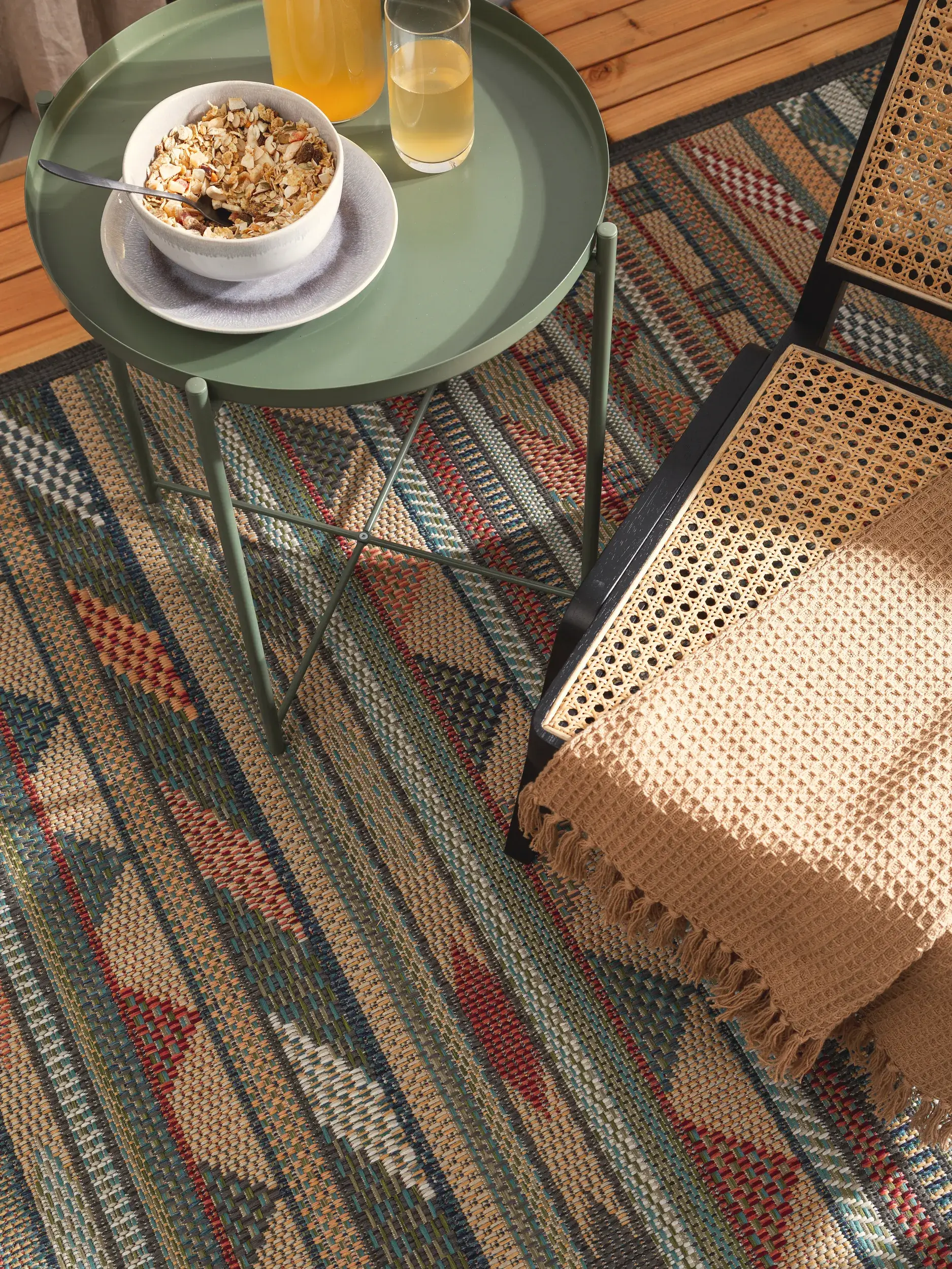 Rug made of 100% Polypropylen in Multicolour with a 100% Polypropylen high pile by benuta Nest