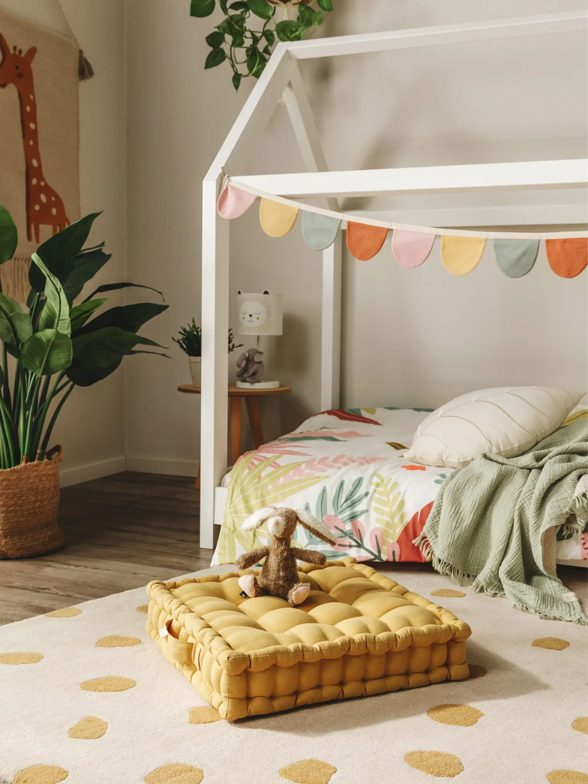 Cuscino da pavimento Bene Giallo in Tintaunita-ontwerp van 100% Cotone door Lytte