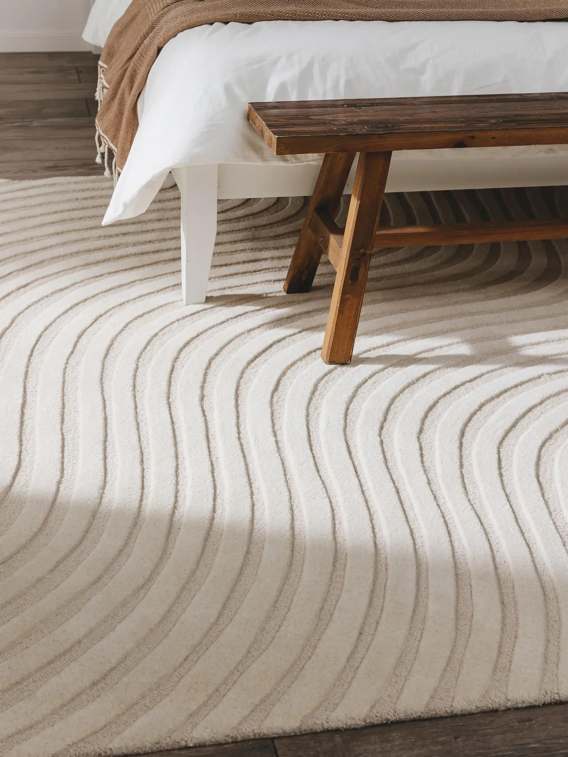 Alfombra de 100% Lana en Beige con un pelo de {{Placeholder_Pile Height}} de altura de benuta pure