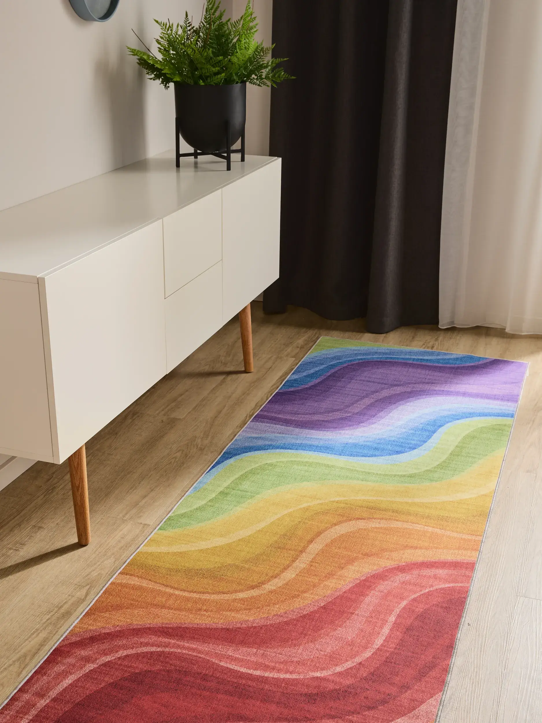 Tappeto di 100% Poliestere in Multicolor con pelo alto 100% Poliestere da benuta Basic