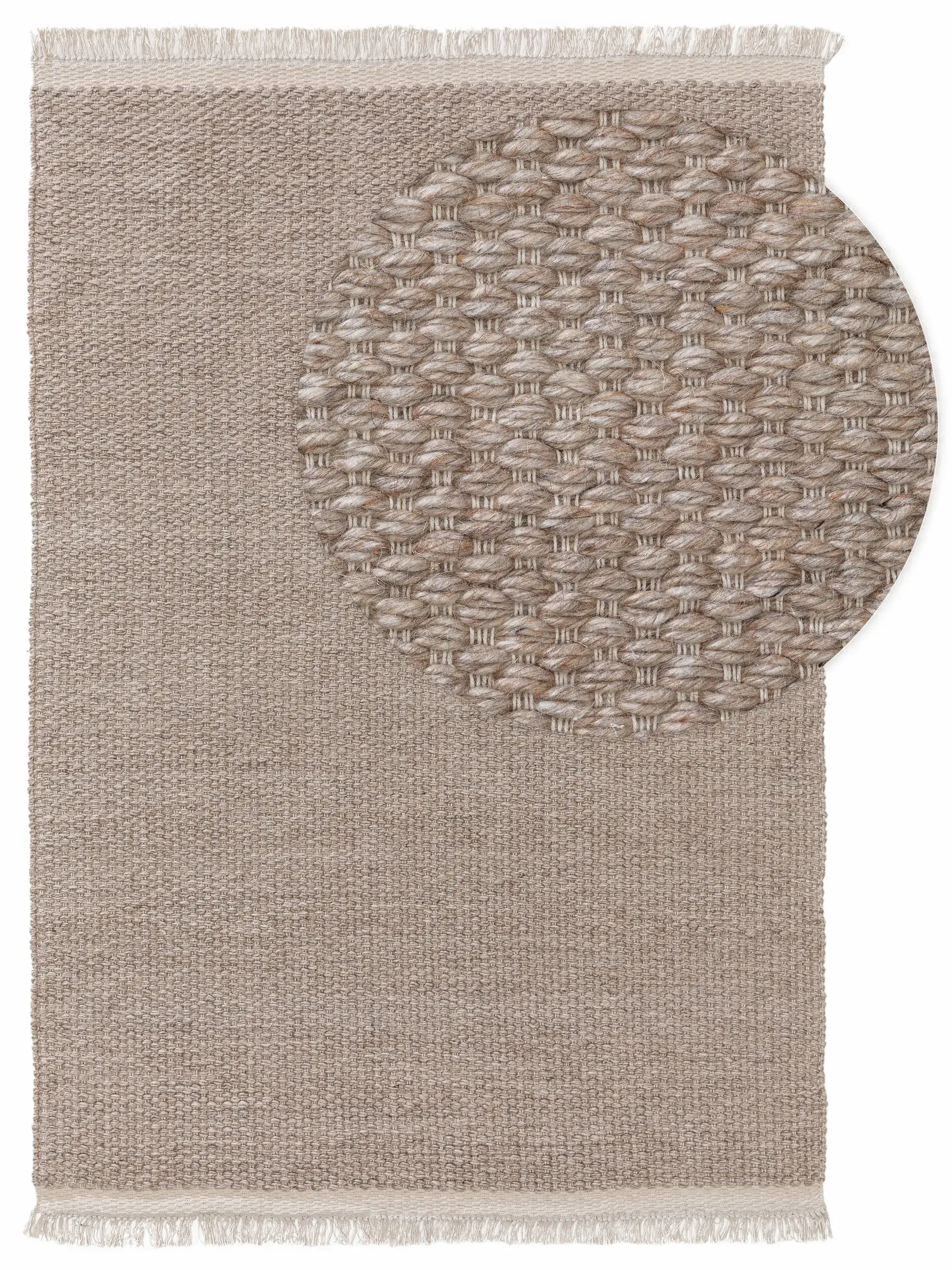 Tapijt van 40% Wol, 30% Katoen, 30% Viscose in Beige met een 40% Wol, 30% Katoen, 30% Viscose hoge pool van benuta pure