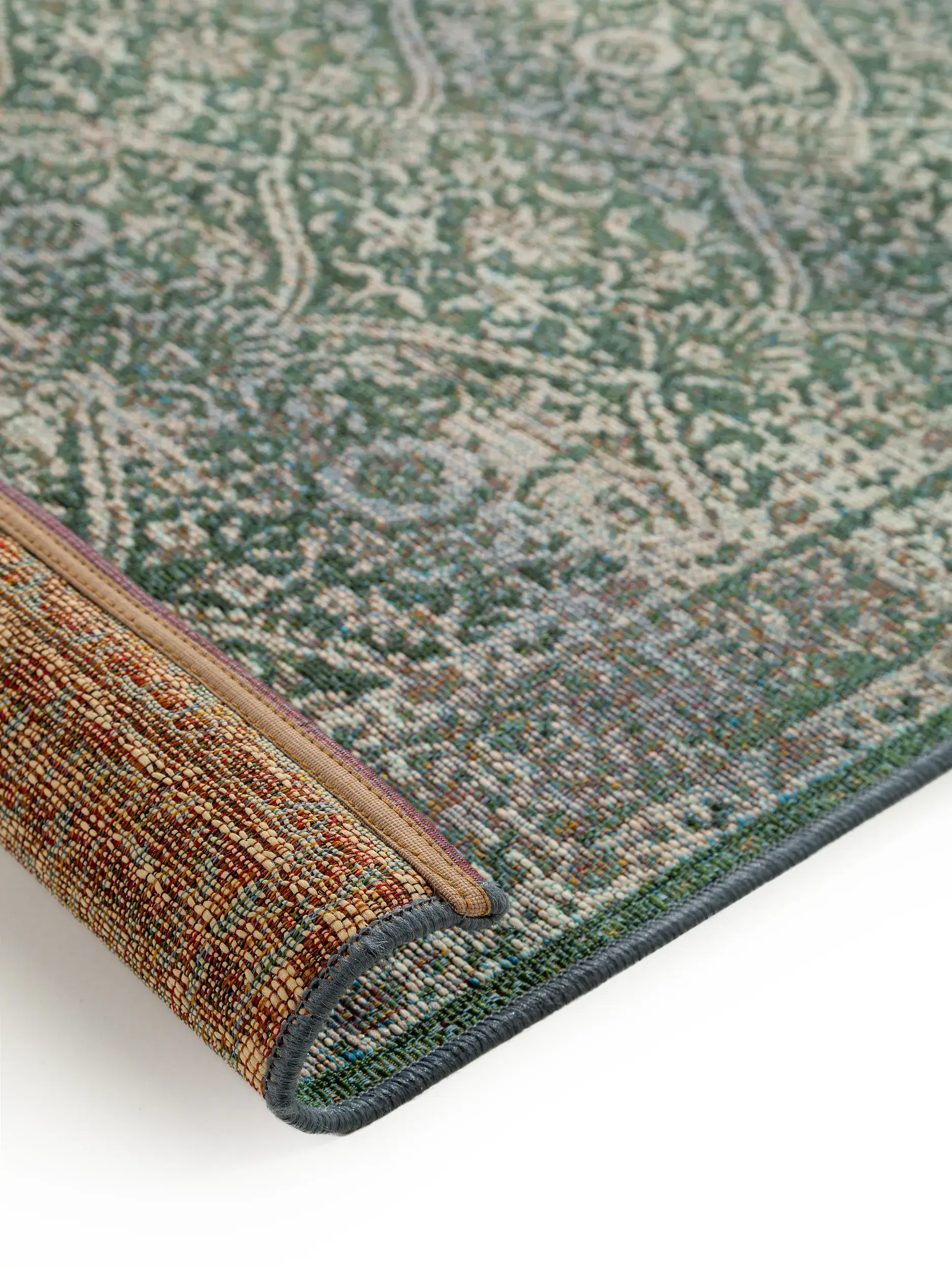 Rug Artis made of 76% Polypropylen, 23% Polyester, 1% Latex in Green by benuta Nest