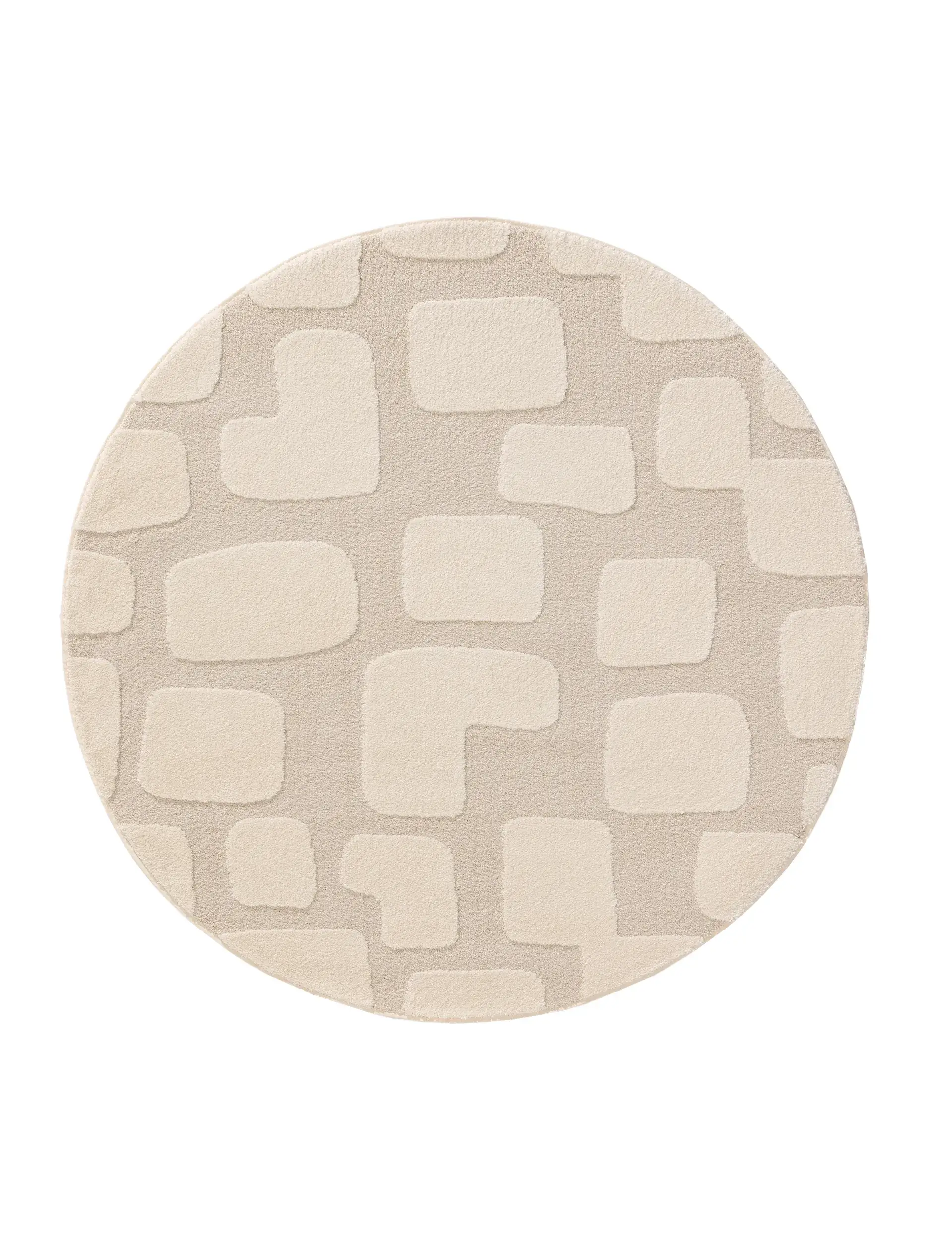 Teppich aus 60% Polypropylen, 40% Polyester in Beige mit 60% Polypropylen, 40% Polyester hohem Flor von benuta Nest