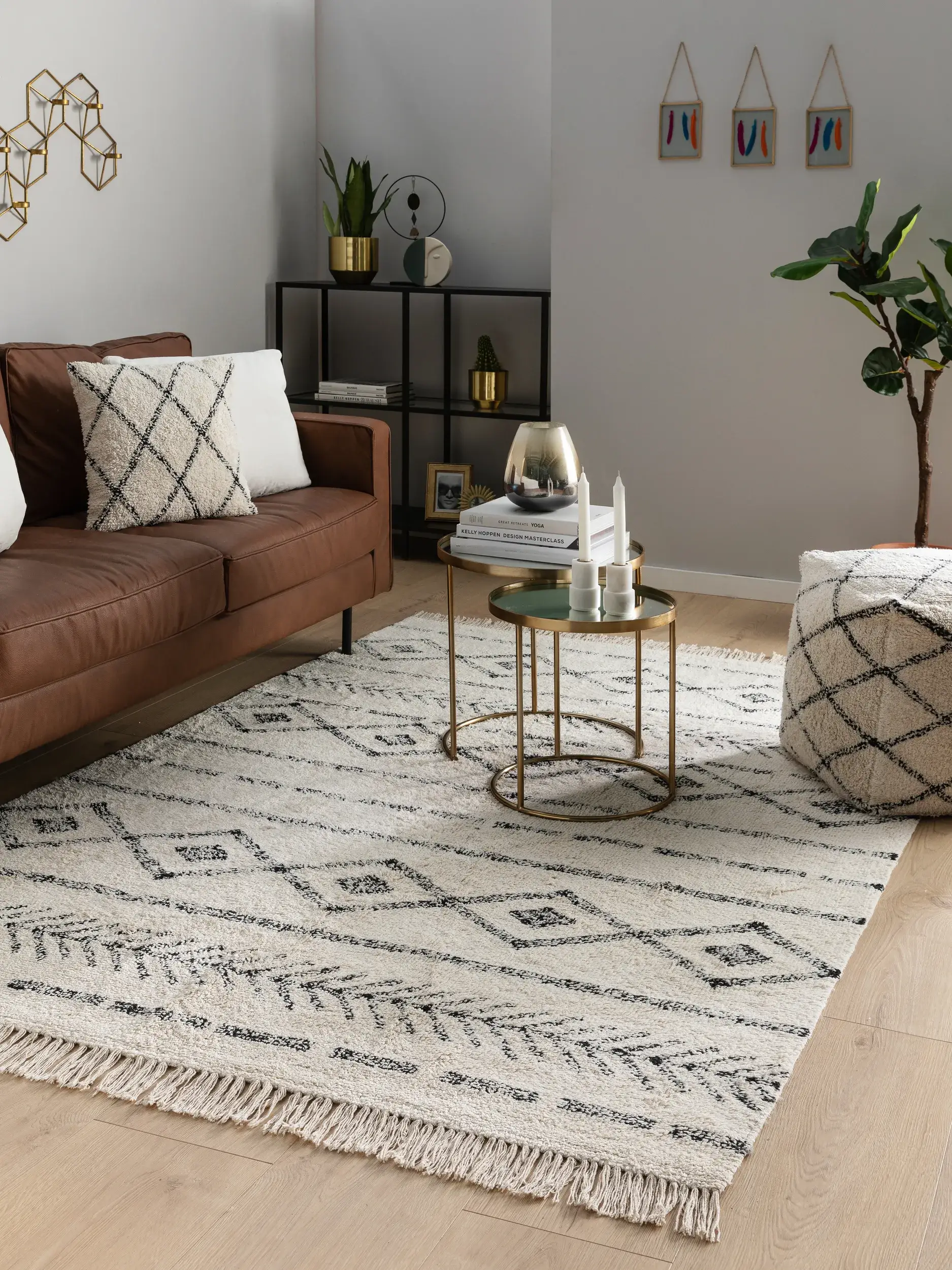 Rug made of 100% Baumwolle in Beige with a 100% Baumwolle high pile by benuta Nest