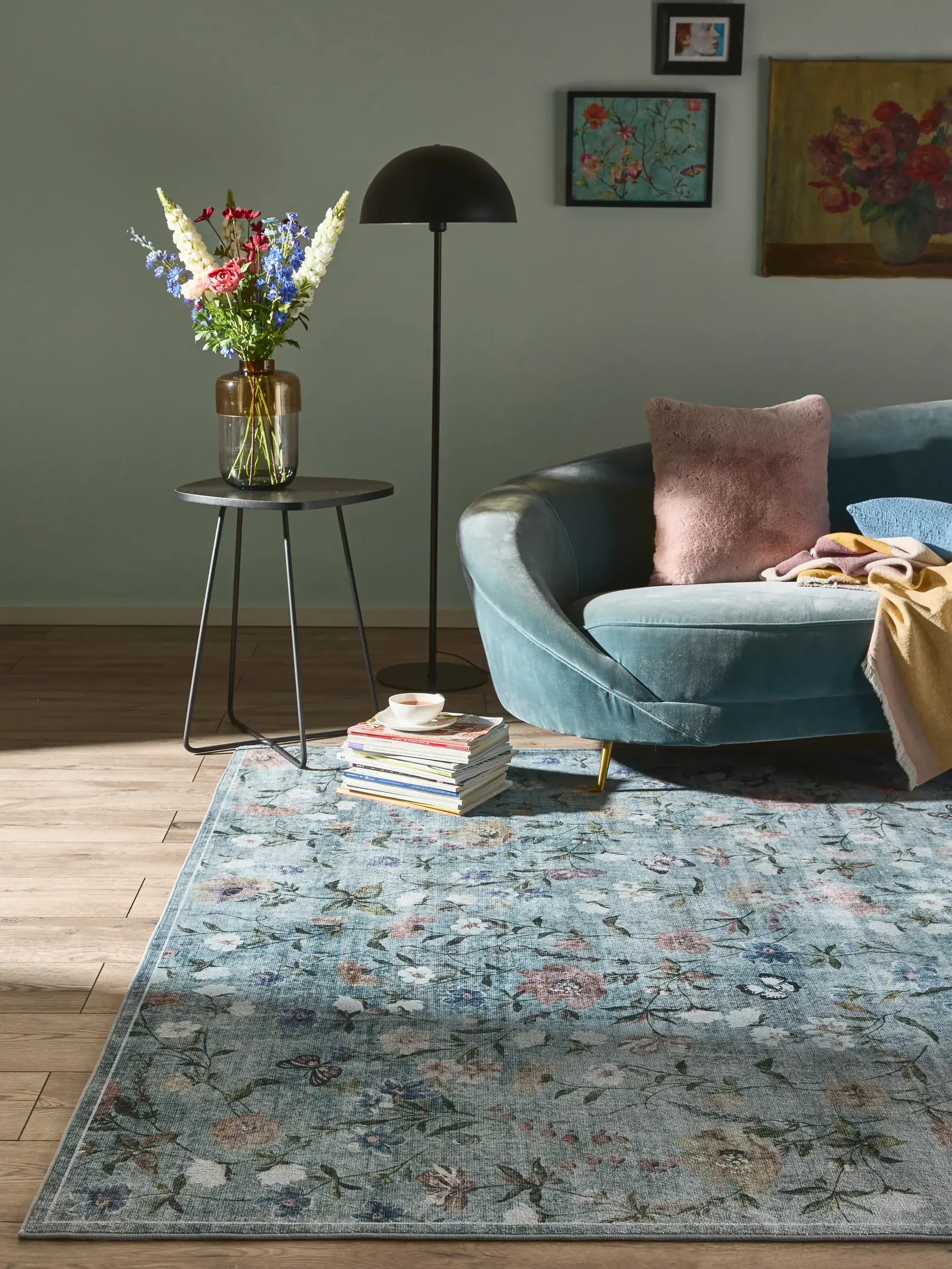 Teppich aus 100% Polyester in Multicolor mit 100% Polyester hohem Flor von benuta Nest