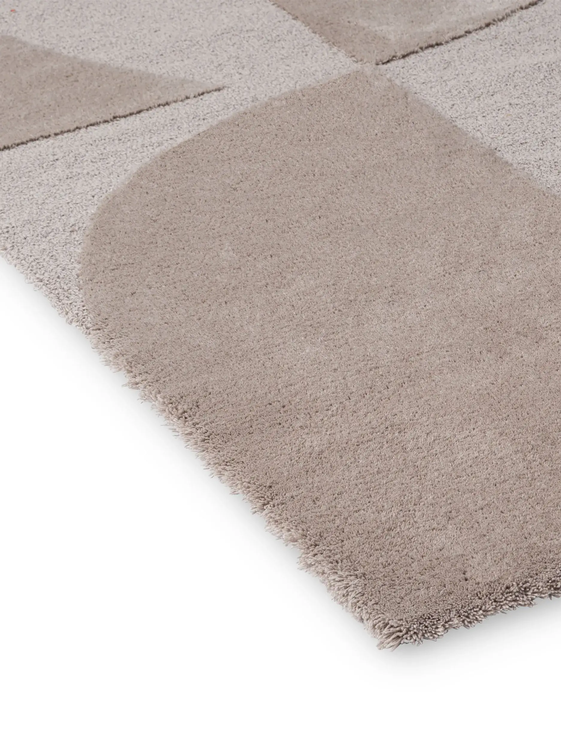Rug made of 100% Wool in Taupe with a 100% Wool high pile by benuta