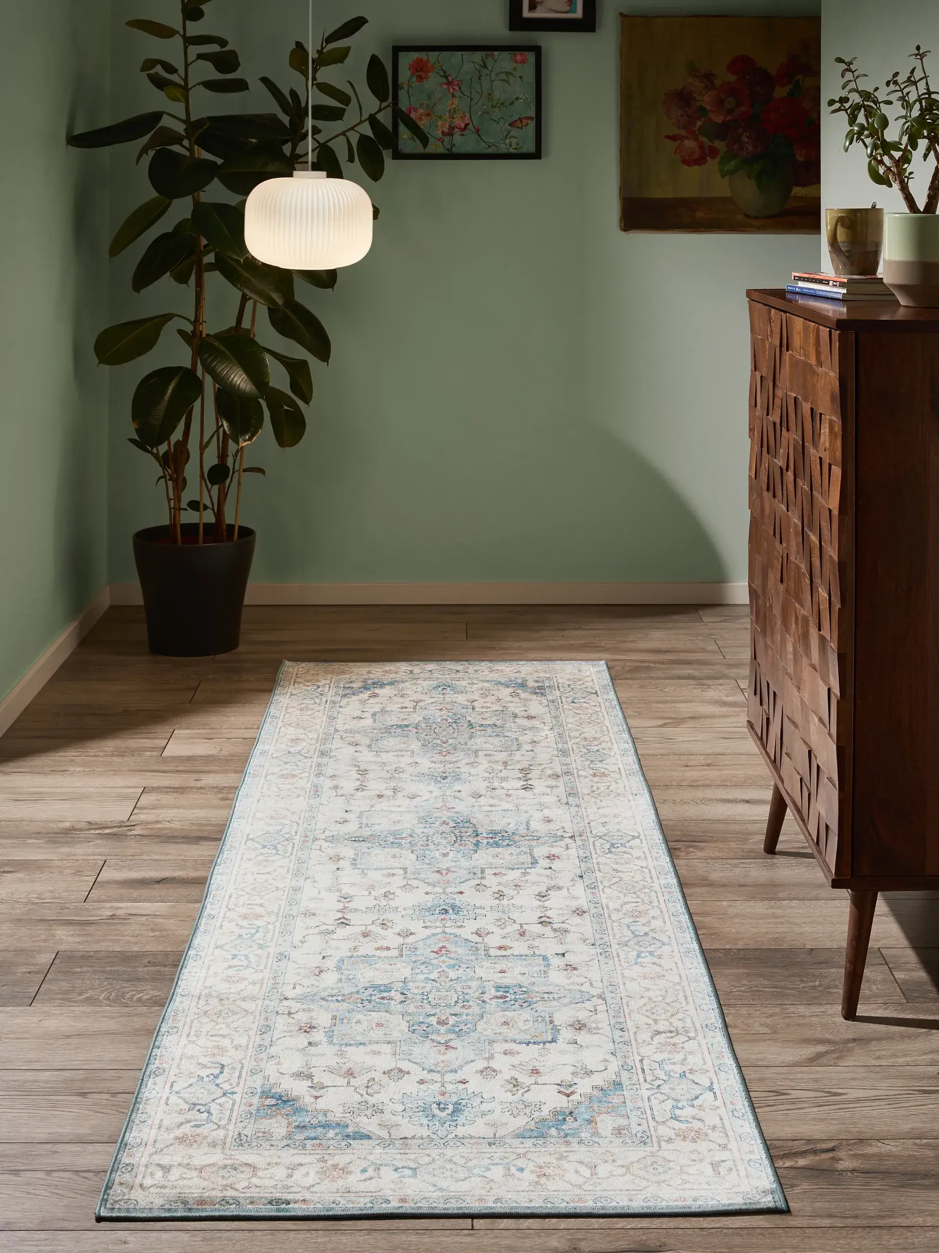 Rug made of 100% Polyester in Multicolour with a 100% Polyester high pile by benuta Nest