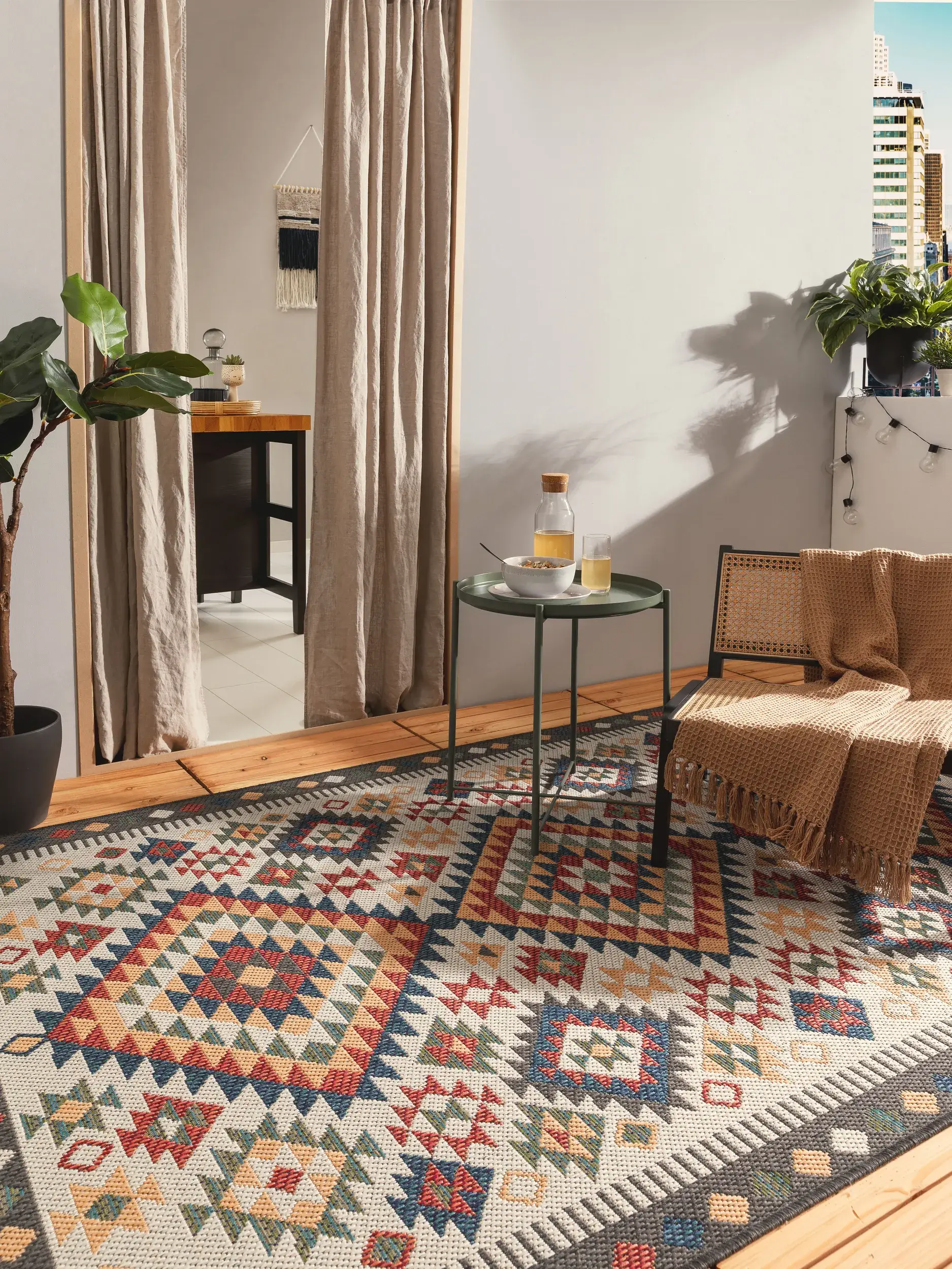 Rug made of 100% Polypropylen in Rot with a 100% Polypropylen high pile by benuta Nest