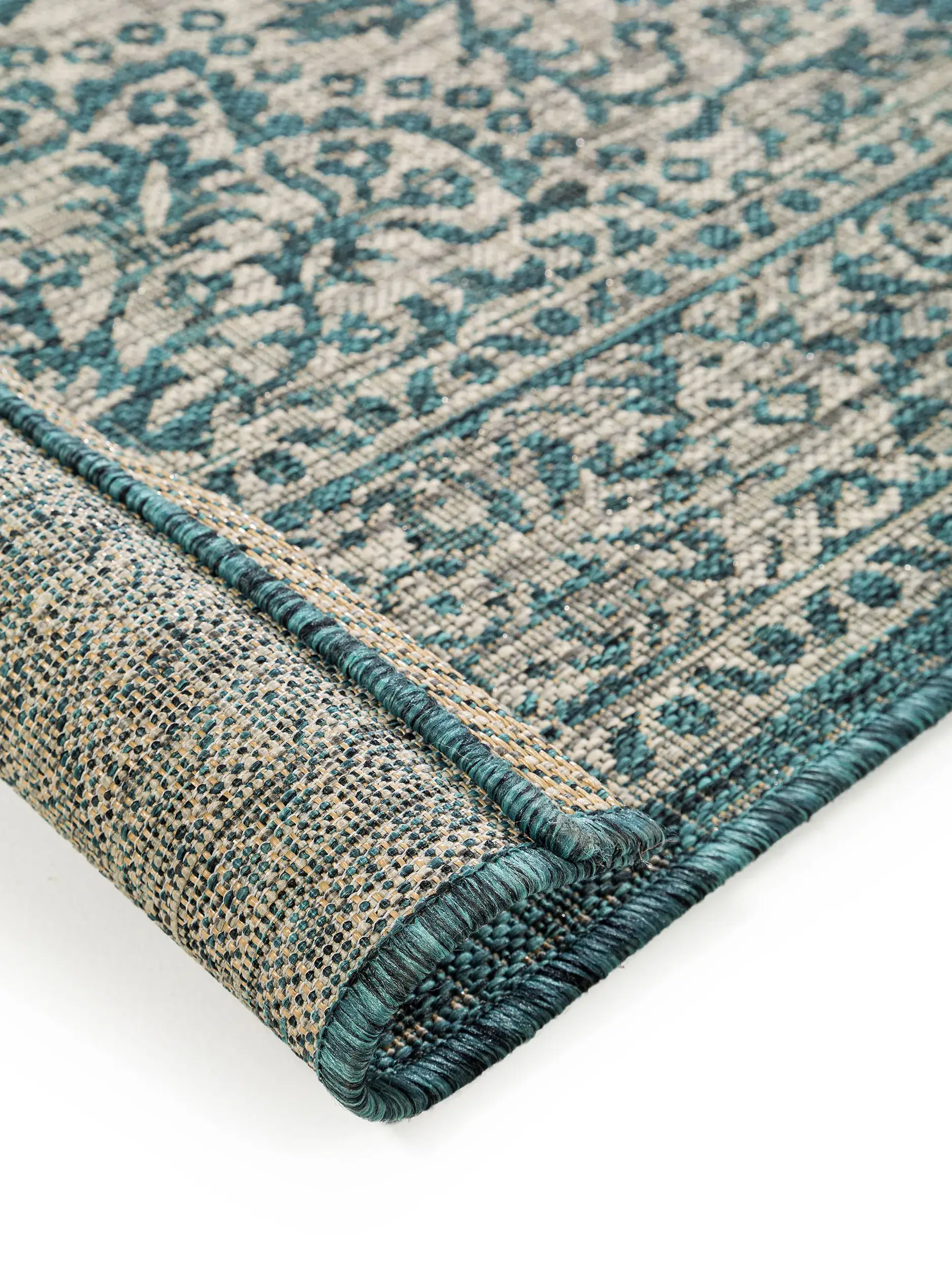 Teppich aus 100% Polypropylen in Blau mit 100% Polypropylen hohem Flor von benuta Nest