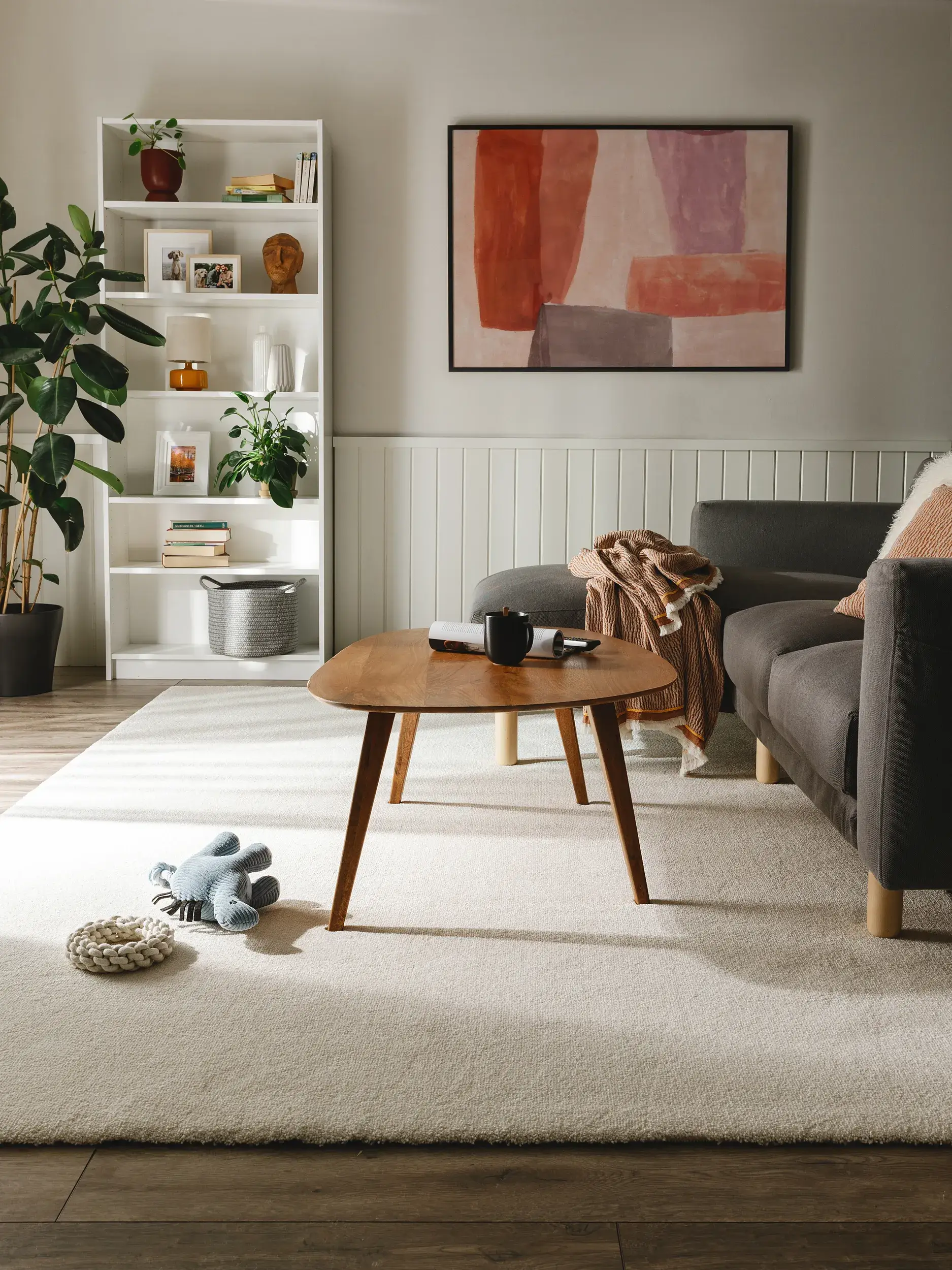 Rug made of 100% Polypropylen in Weiß with a 100% Polypropylen high pile by benuta Nest