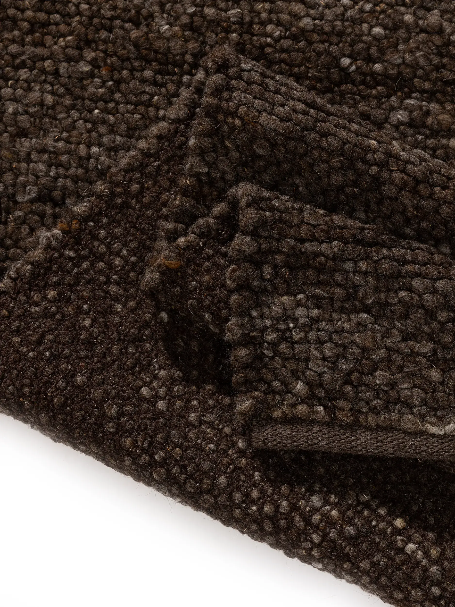 Teppich aus 70% Wolle, 30% Jute in Braun mit 70% Wolle, 30% Jute hohem Flor von benuta Pure