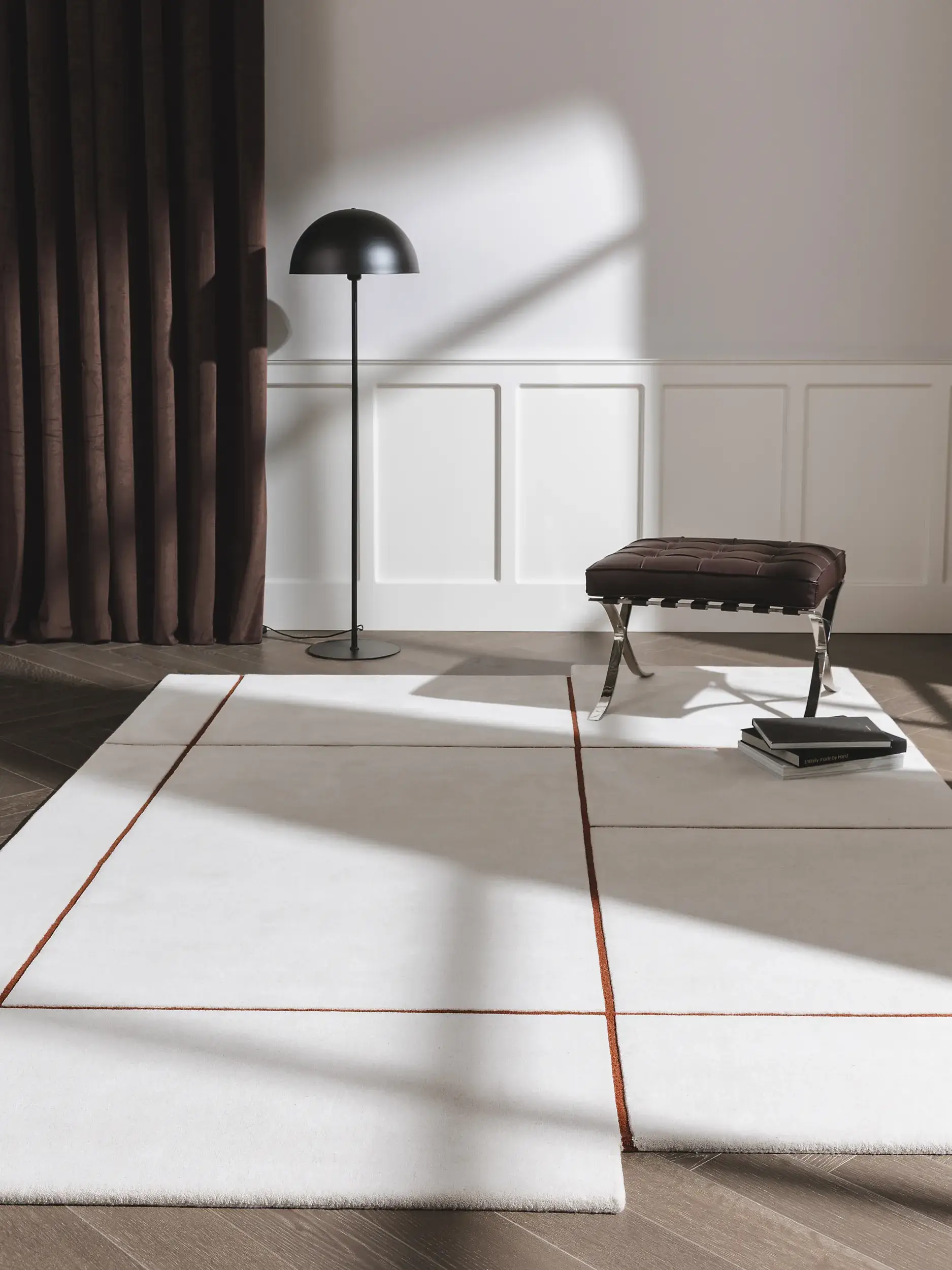 Teppich aus 100% Wolle in Beige mit 100% Wolle hohem Flor von benuta Finest