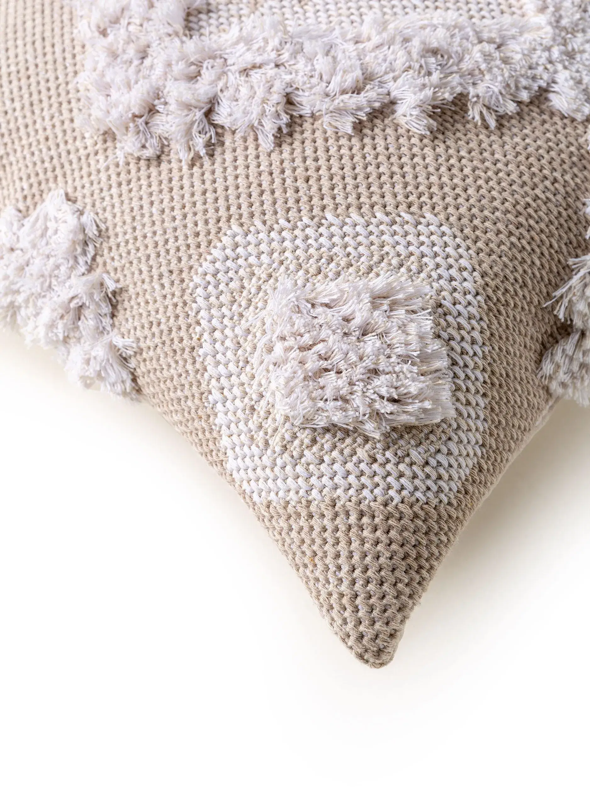 Kissenbezug Bodo Cream/Beige im Design Kelim aus 100% Baumwolle von benuta Pop