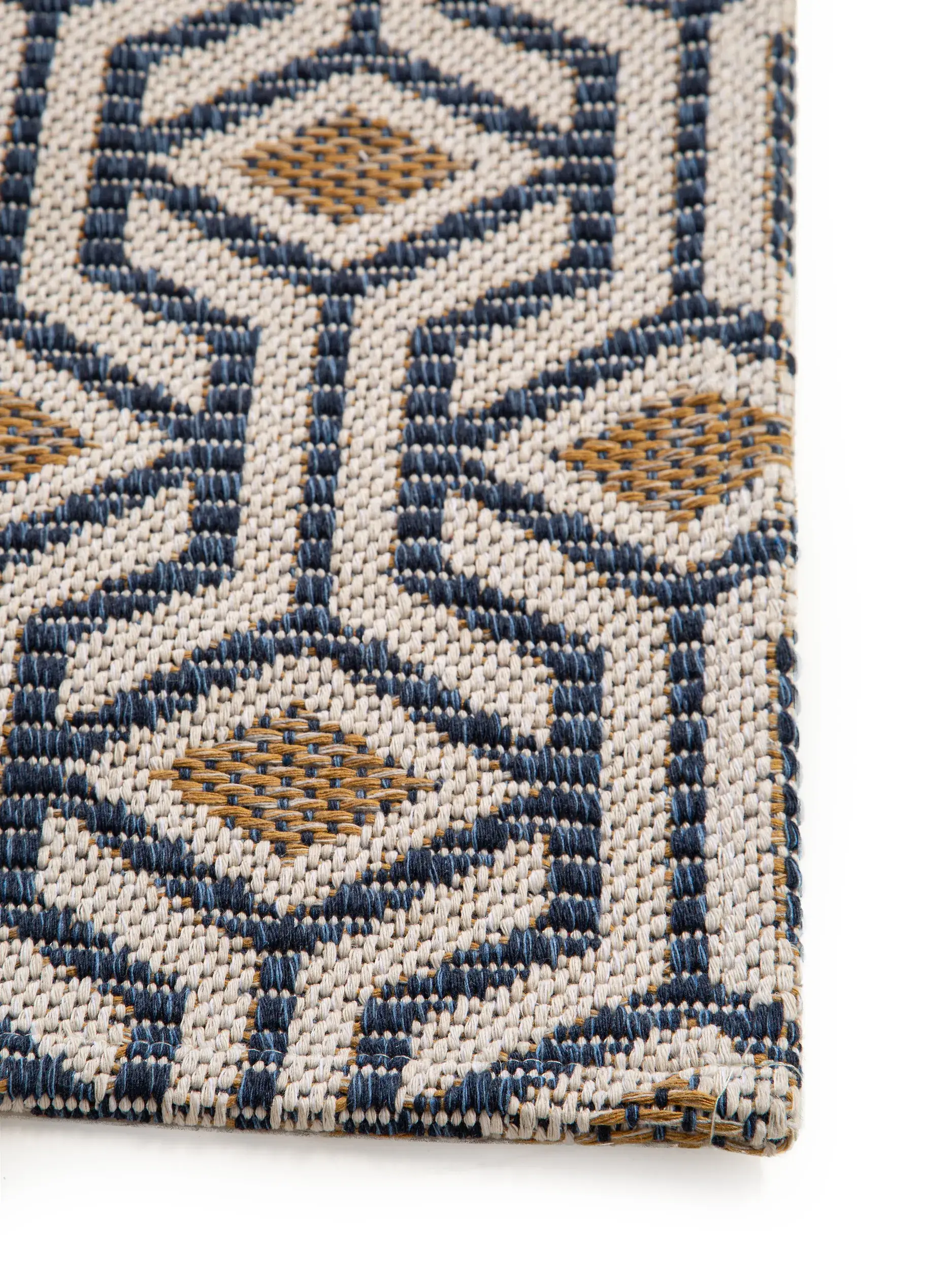 Rug made of 100% Cotton in Blue with a 100% Cotton high pile by benuta Nest